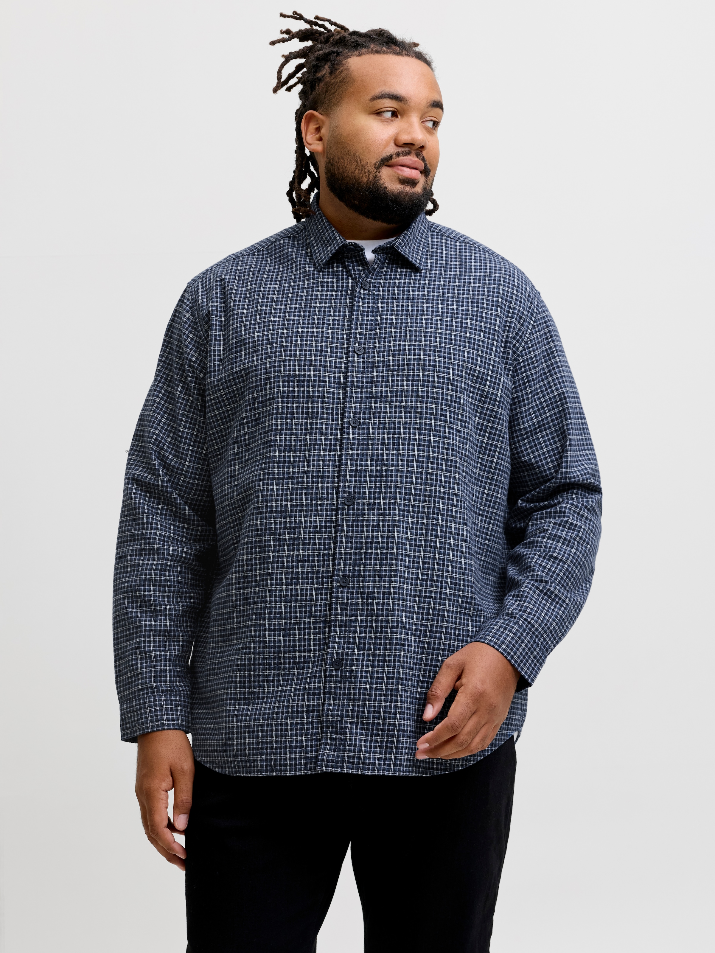 Jack & Jones PlusSize Langarmhemd »JJCARTER CHECK SHIRT LS SN PLS« Baumwolle, relaxed fit