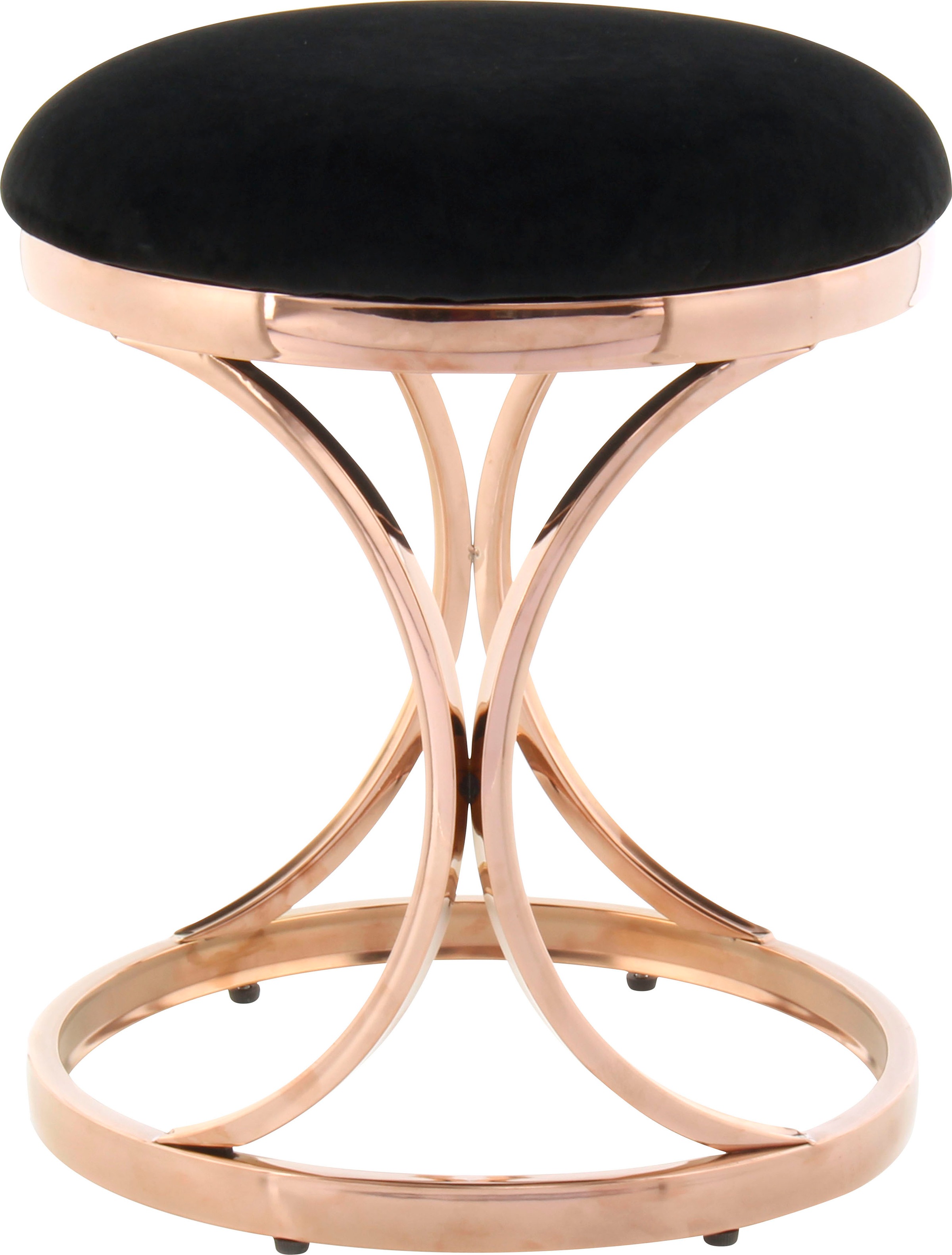 Kayoom Sitzhocker »Hocker Weyda 325,Sitzpouf in elegantem Design,edles Gestell aus Metall«, (1 St.), glamourös, hochwertig, mit weichem Sitzkissen und Stoffbezug