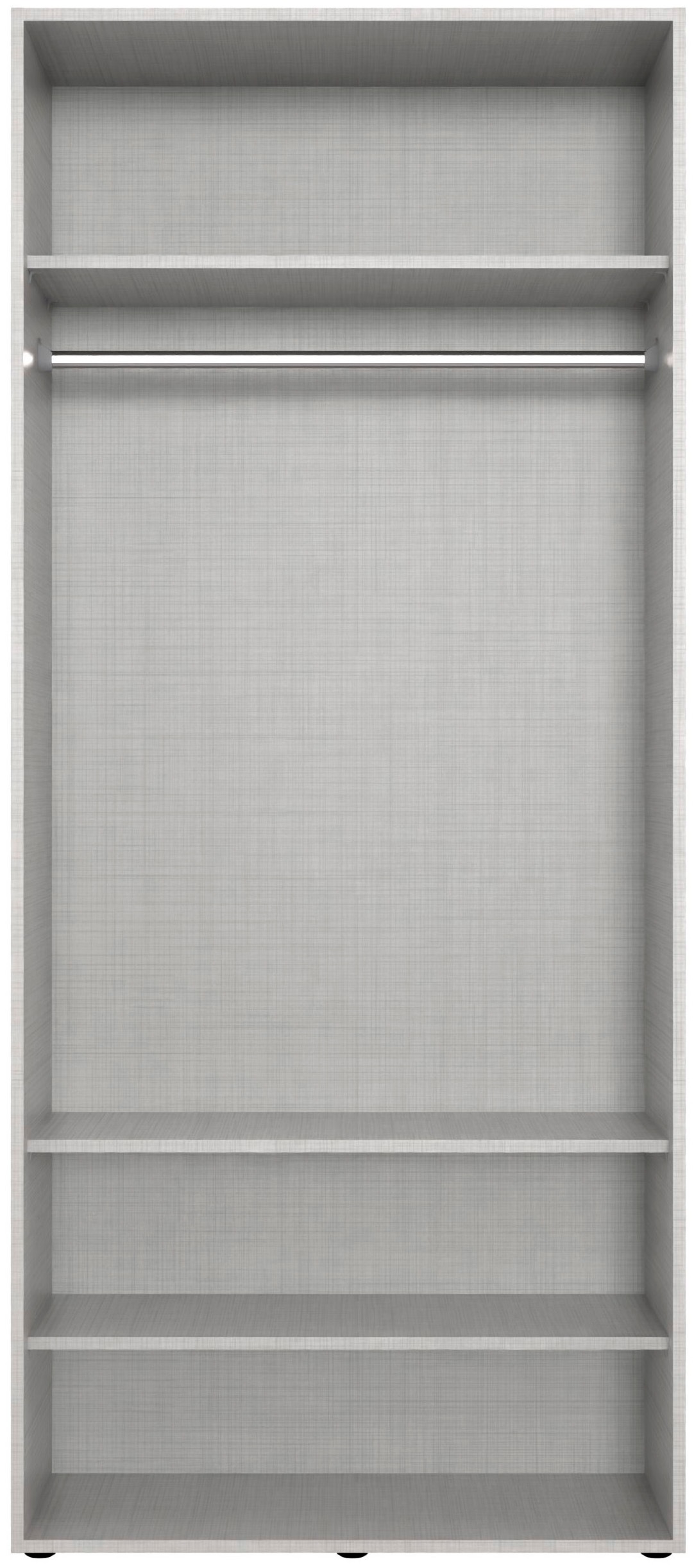Wimex Kleiderschrank »Mugano, in 5 Breiten und 2 Höhen, Made in Germany«, (in Basic oder Premium Ausstattung mit 2 weiteren Einlegeböden), mit langen Griffstangen aus Metall, wahlweise mit oder ohne Spiegel