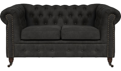 Chesterfield-Sofa »Aarburg«, aufwändige Knopfheftung und Ziernägel im Chesterfield-Design