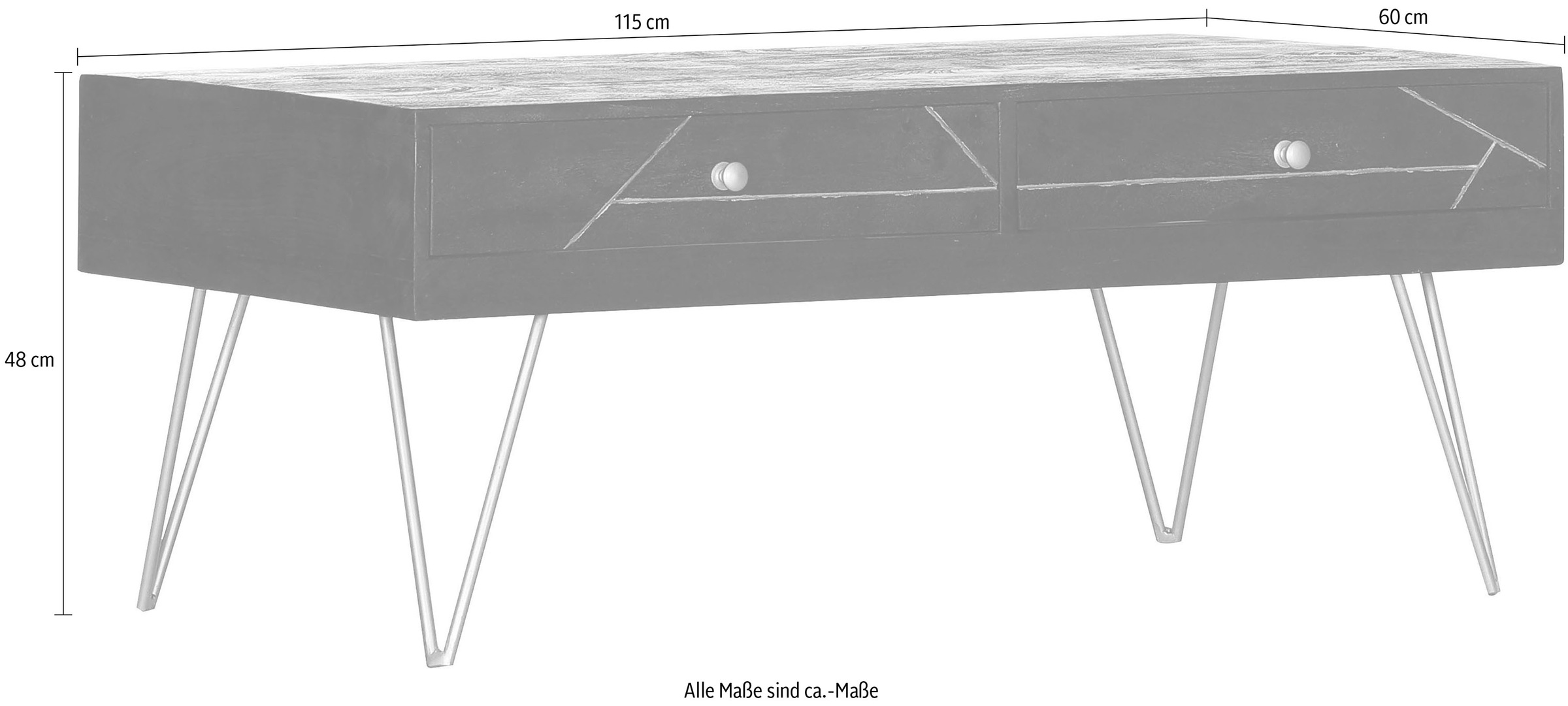 Gutmann Factory Couchtisch »Scan«, Hairpin Beine, moderner Couchtisch aus M günstig online kaufen