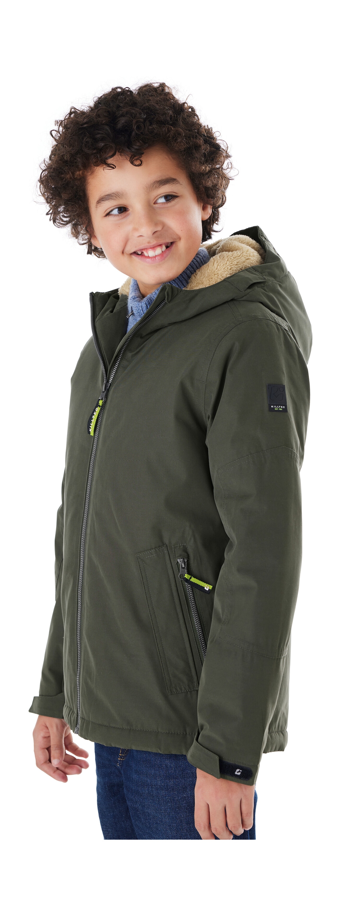 Killtec Funktionsjacke »KOW 377 BYS JCKT«, Wasserdichte Funktionsjacke mit Kapuze, warmem Futter und Kinnschutz