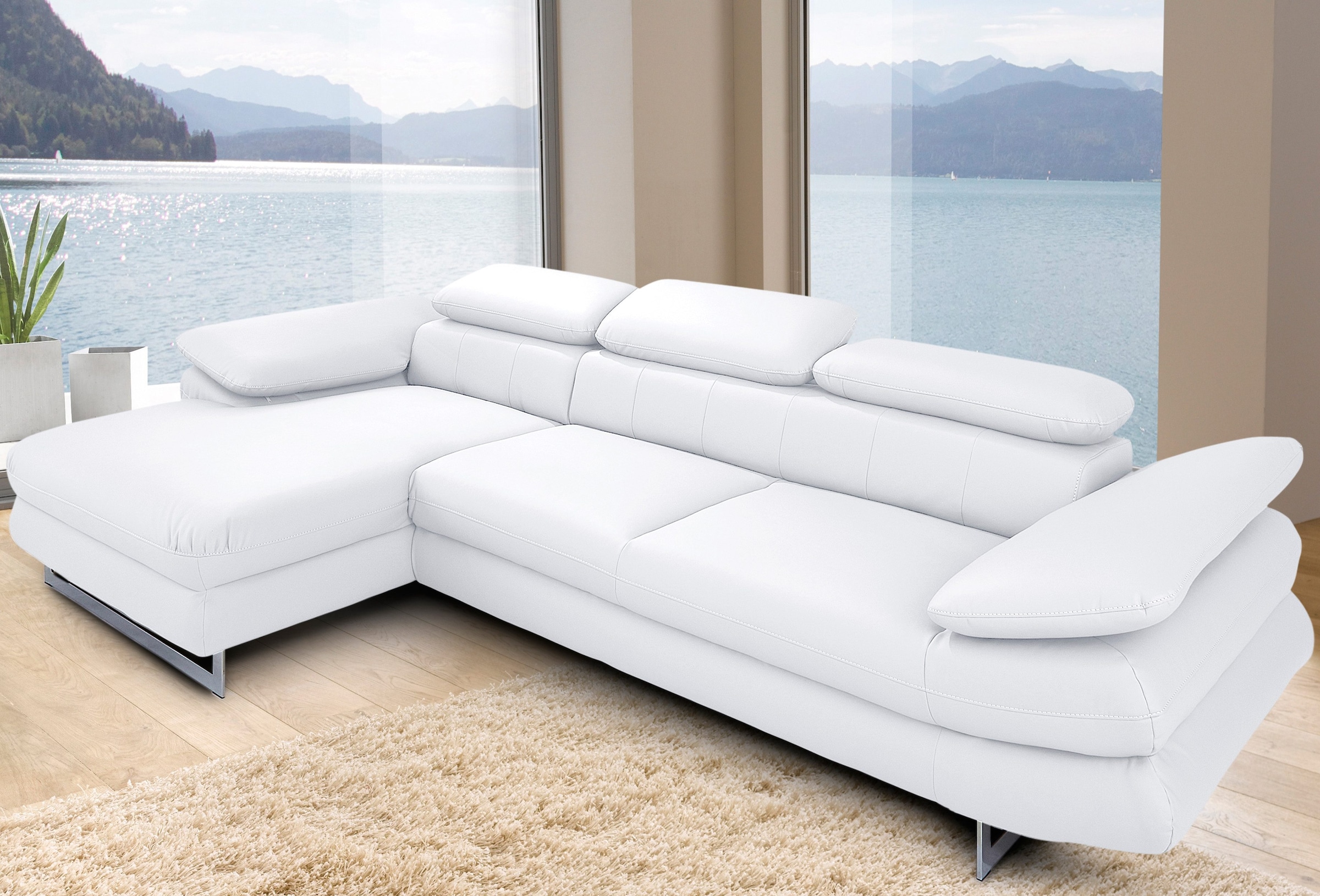 COTTA Ecksofa »Solution L-Form« mit Arm- & Kopfteilverstellung, wahlweise m günstig online kaufen