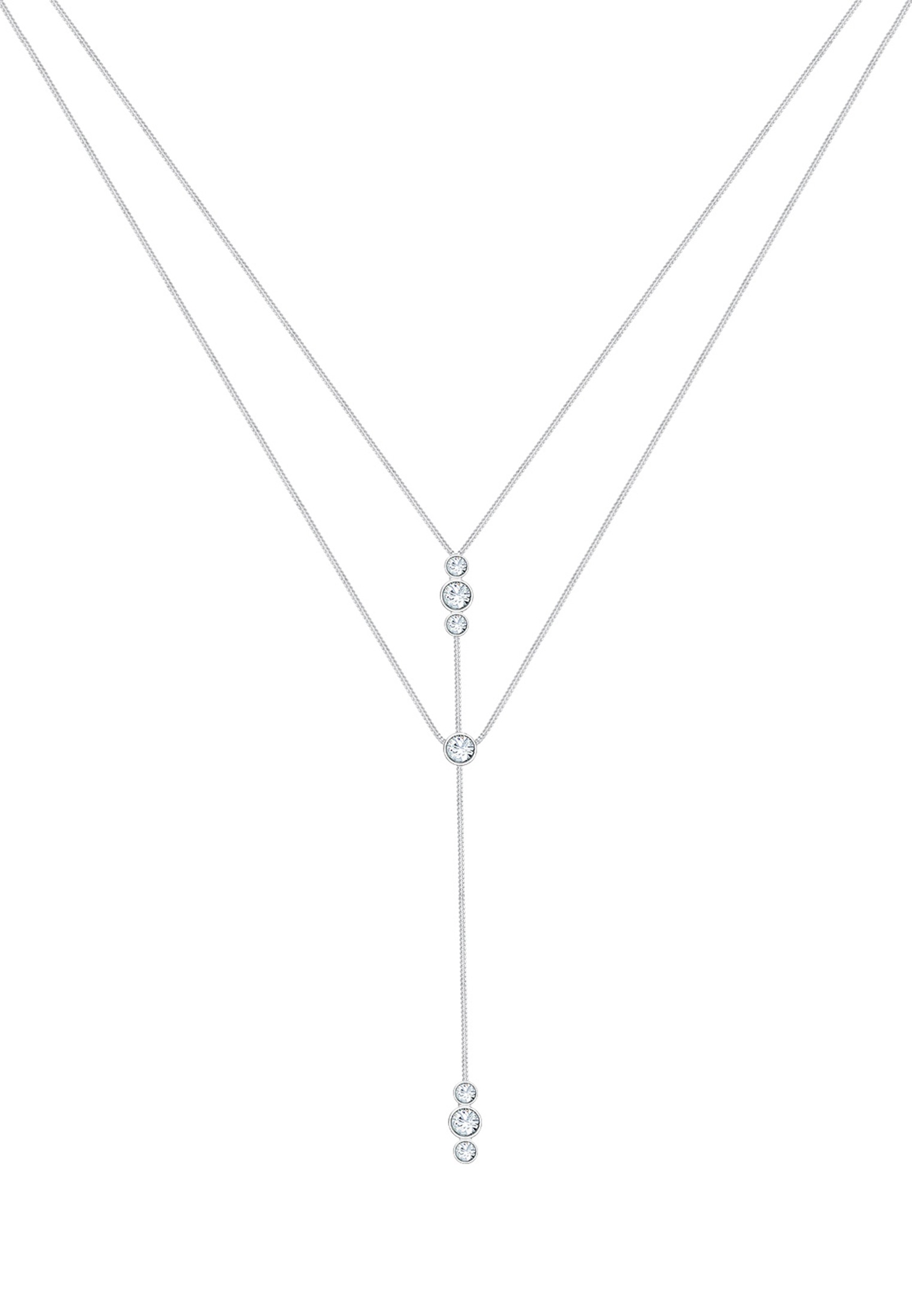 Elli Gliederkette »Y-Kette Layer und Kristalle 925 Silber«