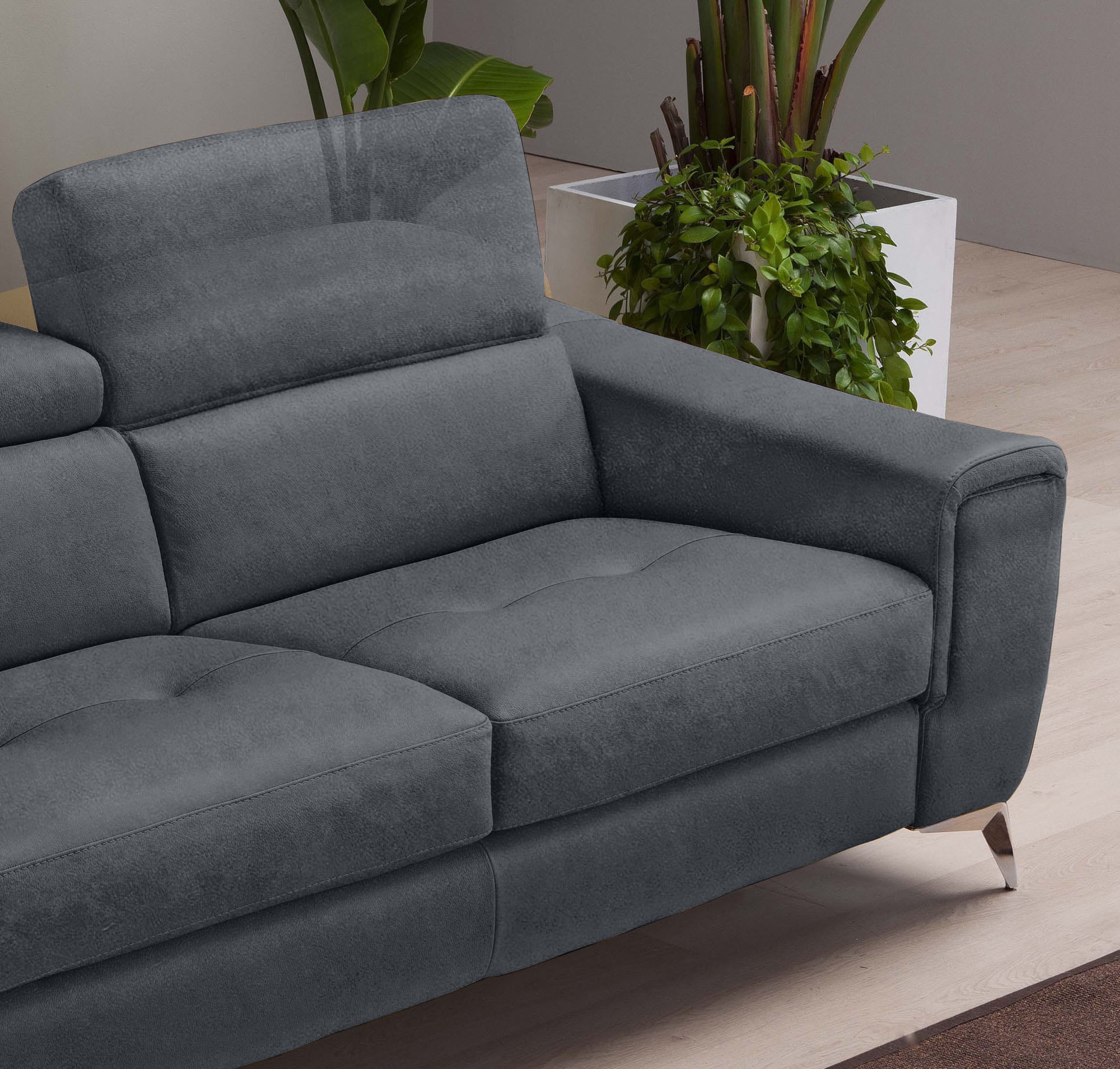 Egoitaliano Schlafsofa »Francine, Designsofa, Loungesofa mit Dauerschlaffunktion, Bettfunktion«, hochwertiger Metallbettrahmen & Matratze, Kopfteil manuell verstellbar