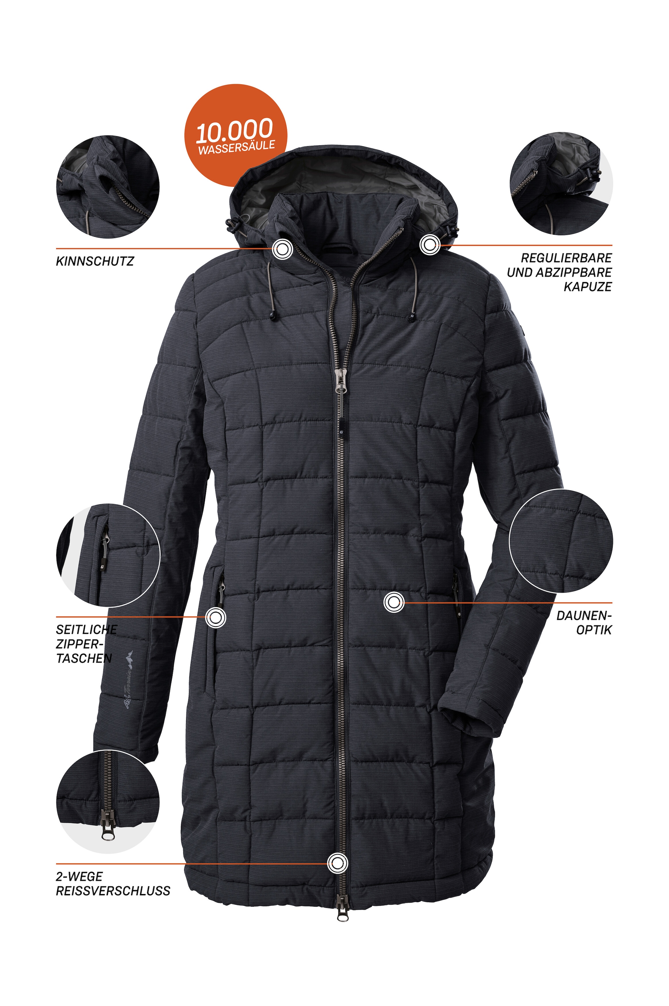 Killtec Steppmantel »Skane WMN Quilted PRK« Moderner Parka von killtec: warm, wasser- und winddicht, atmungsaktiv