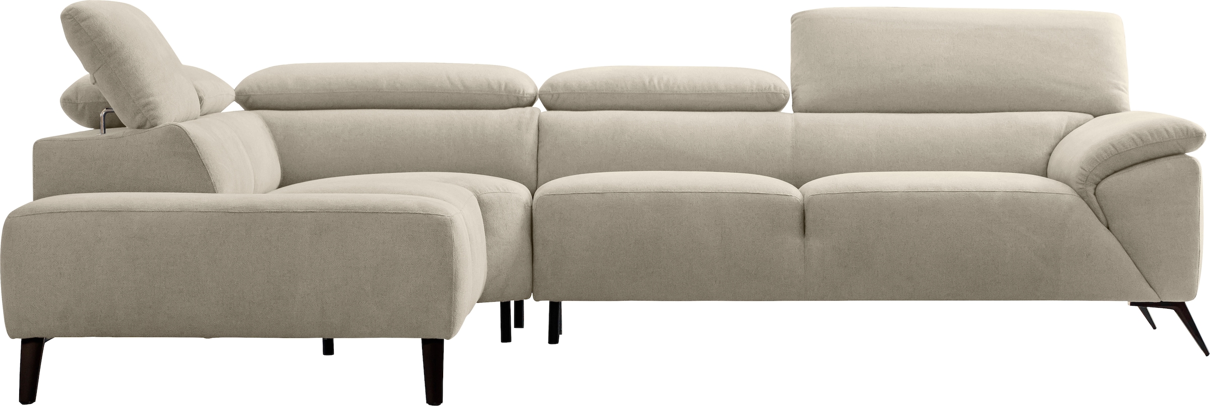 Nicoletti Home Ecksofa, Breite 287 cm, verstellbare Kopfstütze, Ottomane li günstig online kaufen