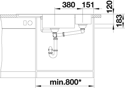 Blanco Granitspüle »DELTA II« aus SILGRANIT®, inkl. Edelstahl Multifunktionsschale