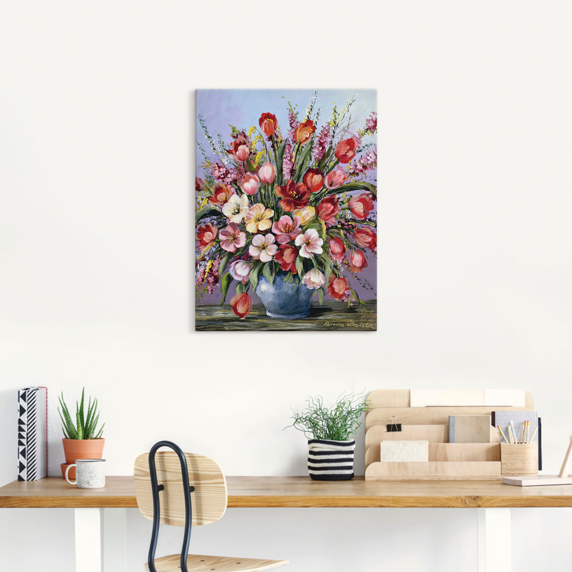 Artland Wandbild »Bunter Tisch III«, Blumen, (1 St.), als Leinwandbild, Wandaufkleber oder Poster in versch. Größen