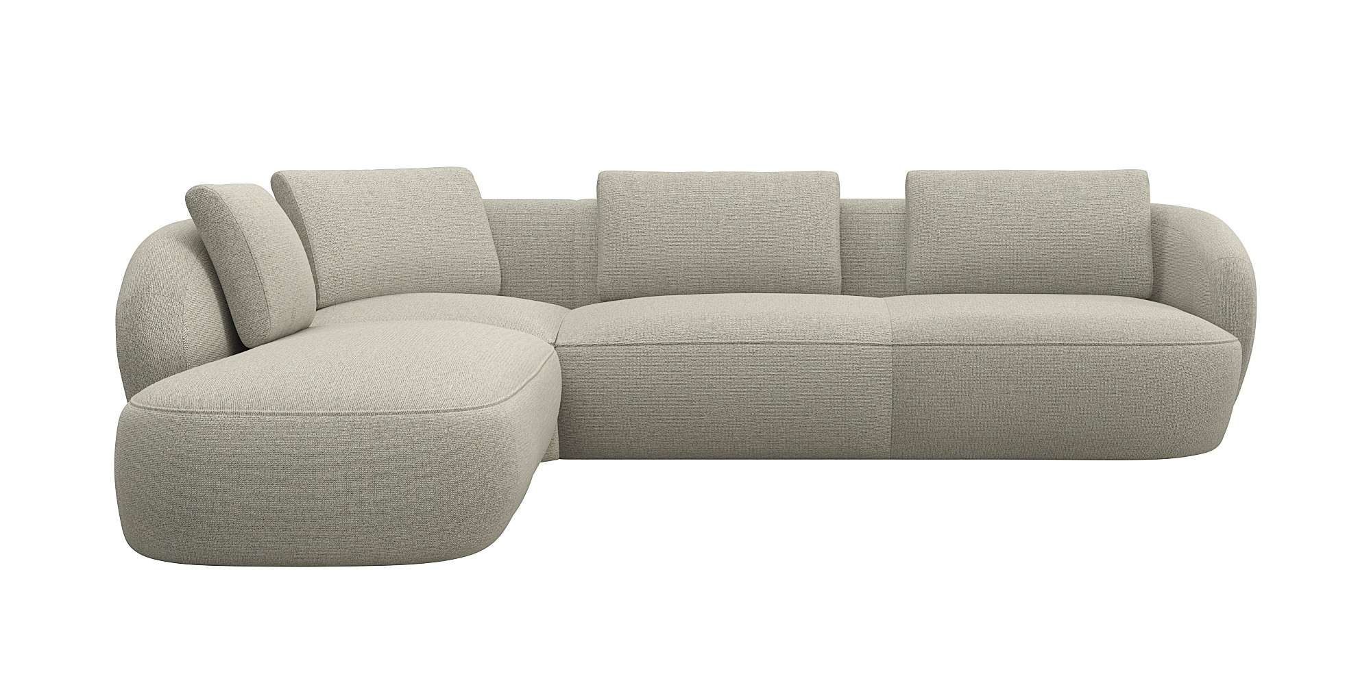 FLEXLUX Ecksofa »Torino, rund, L-Form, Sofa-Ecke mit Ottomane«, Modernes, o günstig online kaufen