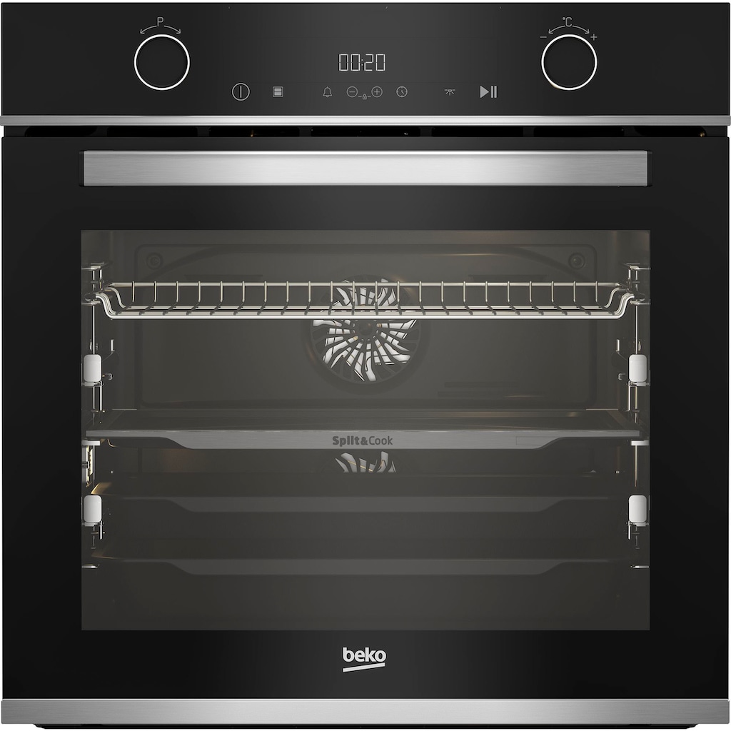 BEKO Einbaubackofen »BBVM13400XDS«, BBVM13400XDS, mit 2-fach-Teleskopauszug, SteamShine