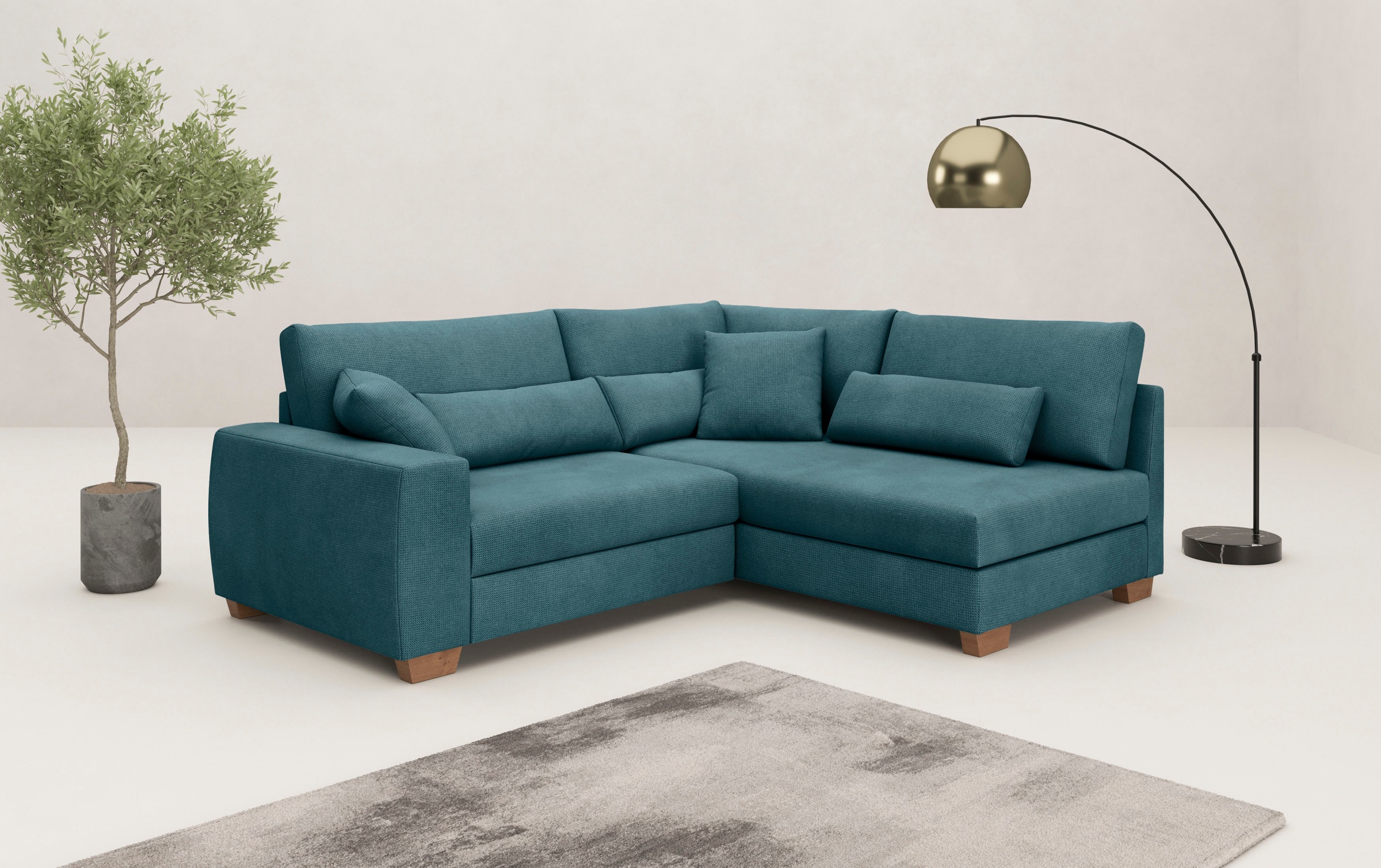 Mr. Couch Ecksofa »Helena L-Form«, Mit Federkern, wahlweise mit Bettfunktio günstig online kaufen