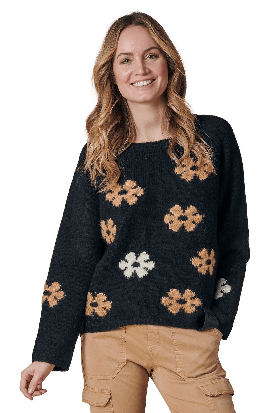 Zhrill Strickpullover »ZHISABELLA«, mit Blumenintarsien