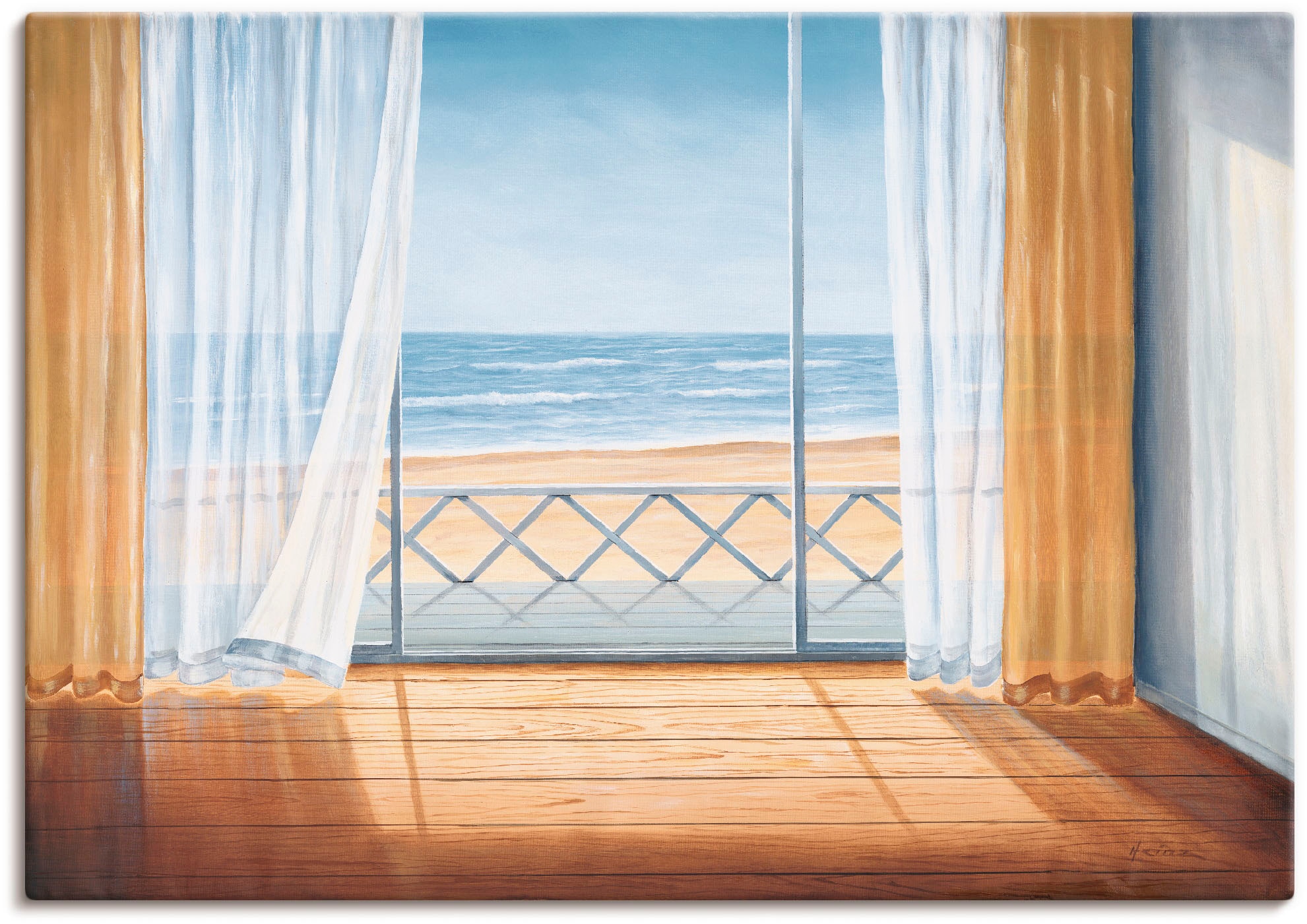 Artland Wandbild »Terrasse mit Meerblick«, Fensterblick, (1 St.), als Alubi günstig online kaufen