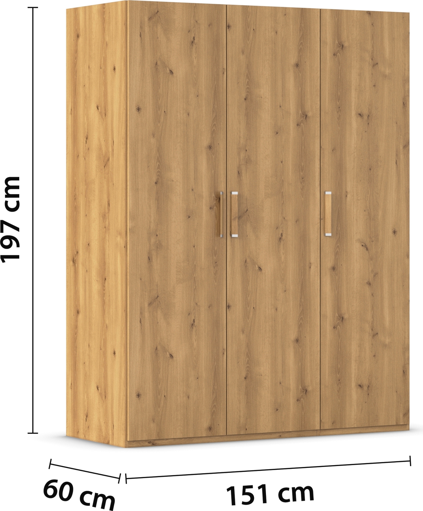 rauch Drehtürenschrank »Kleiderschrank Schrank Garderobe Schlafzimmerschrank EVELYN«, (in 2 Höhen 197 oder 210 cm erhältlich), in elegantem Stil, viel Stauraum 4 Breiten und 2 Höhen MADE IN GERMANY