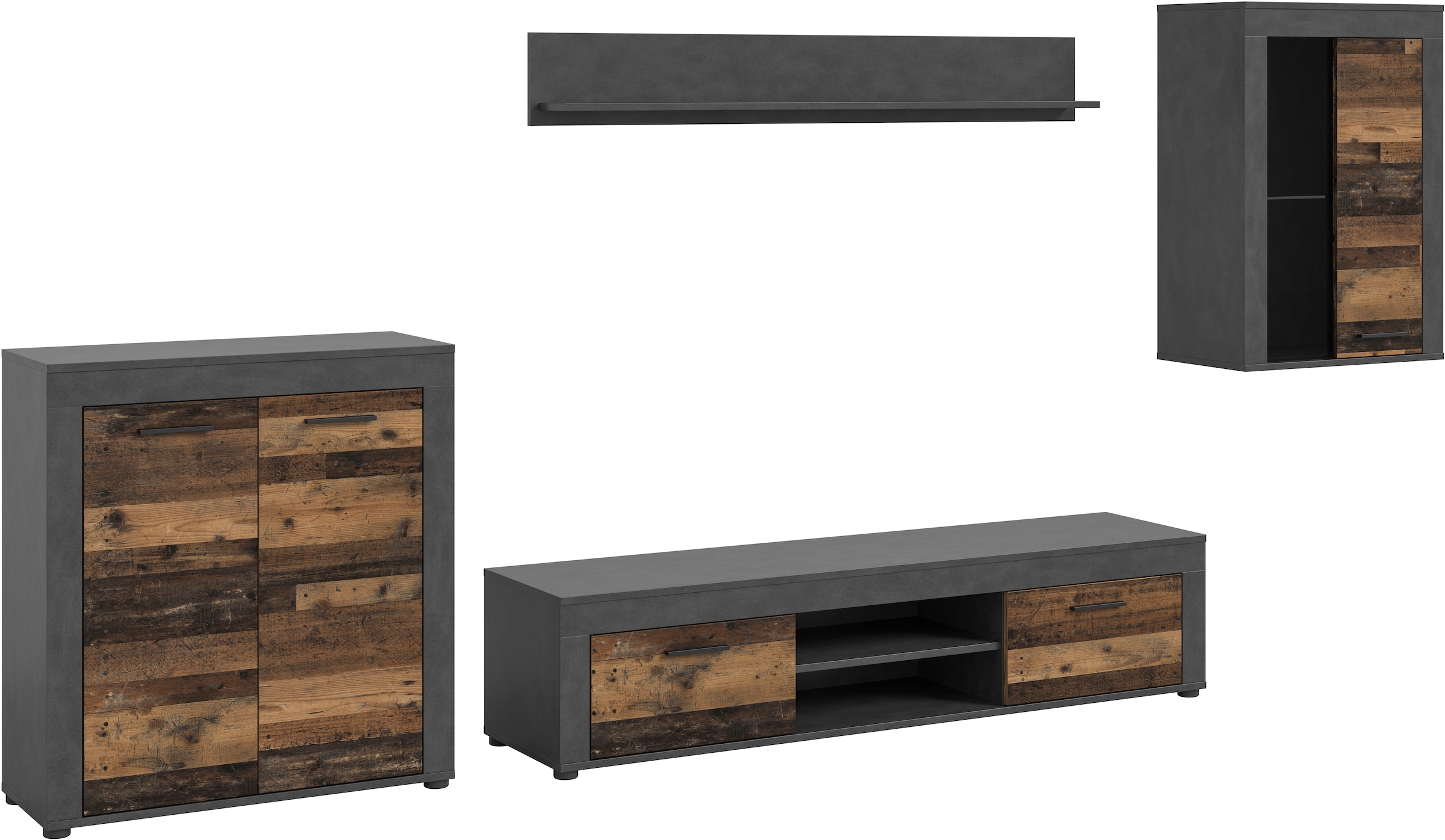 INOSIGN Wohnwand »Aosta, 4-tlg., best. aus: Highboard, Lowboard, Wandboard günstig online kaufen