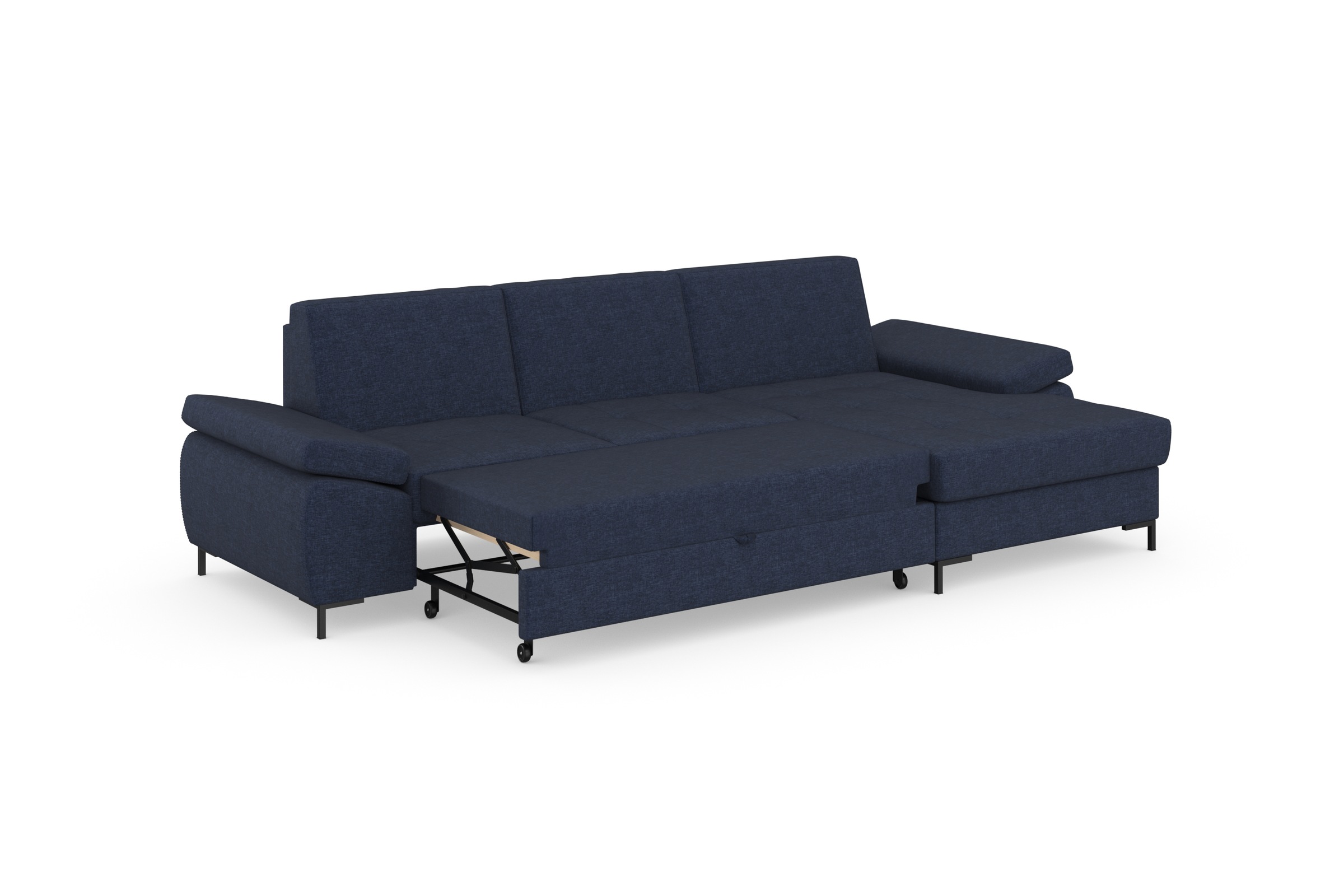 DOMO collection Ecksofa »Capelo, komfortabel, klare Linien zeichnen dieses Design aus, L-Form«, mit Armteilverstellung, wahlweise mit Bettfunktion, Federkern