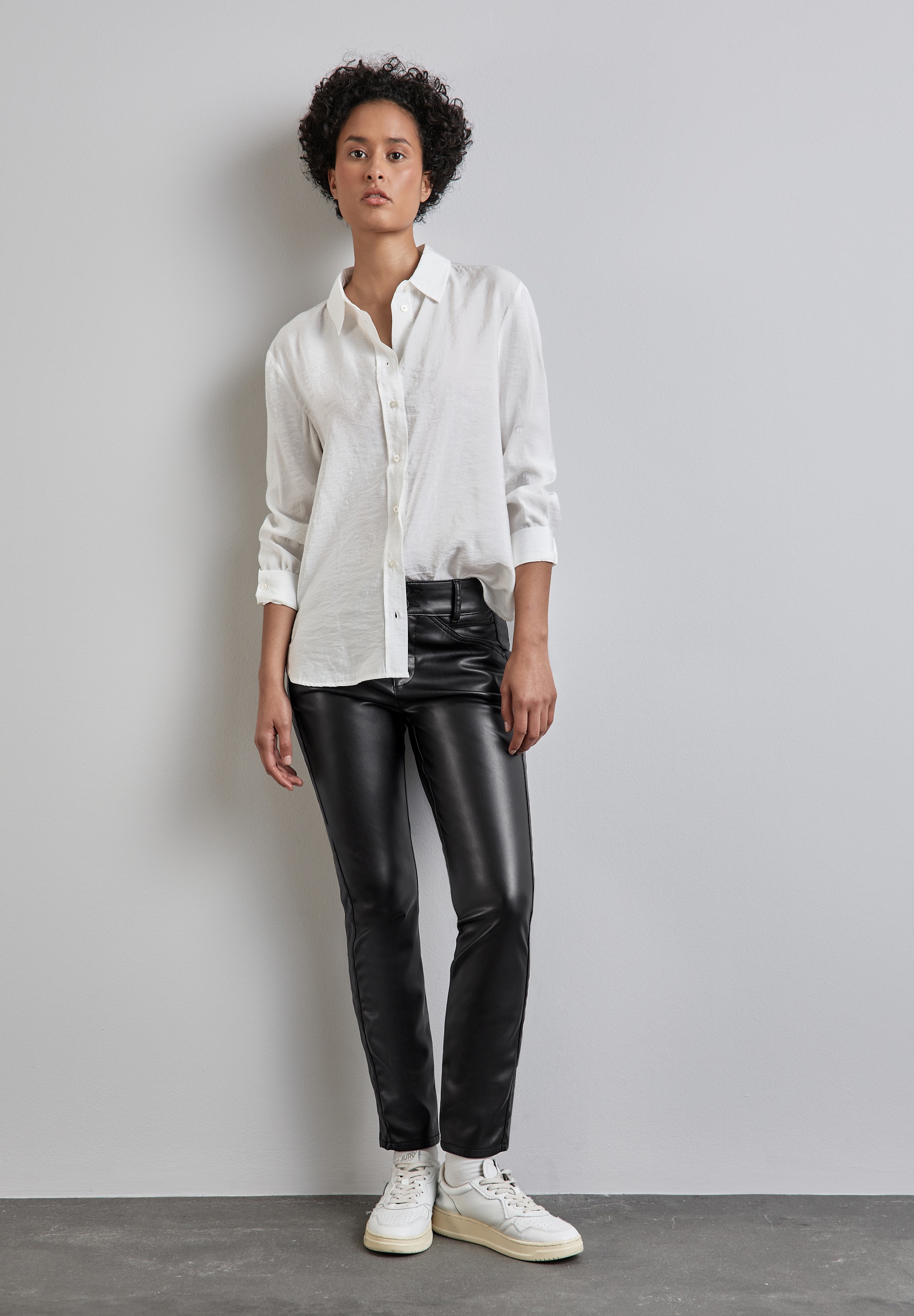 STREET ONE Lederimitathose »Style York PU«, slim fit, 5-Pocket-Stil