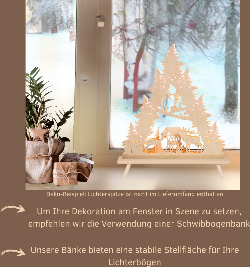 Weigla Schwibbogen-Fensterbank »Weihnachtsdeko, Made in Germany« 1 Stk. aus Buchenholz, Tiefe ca. 7,5 cm