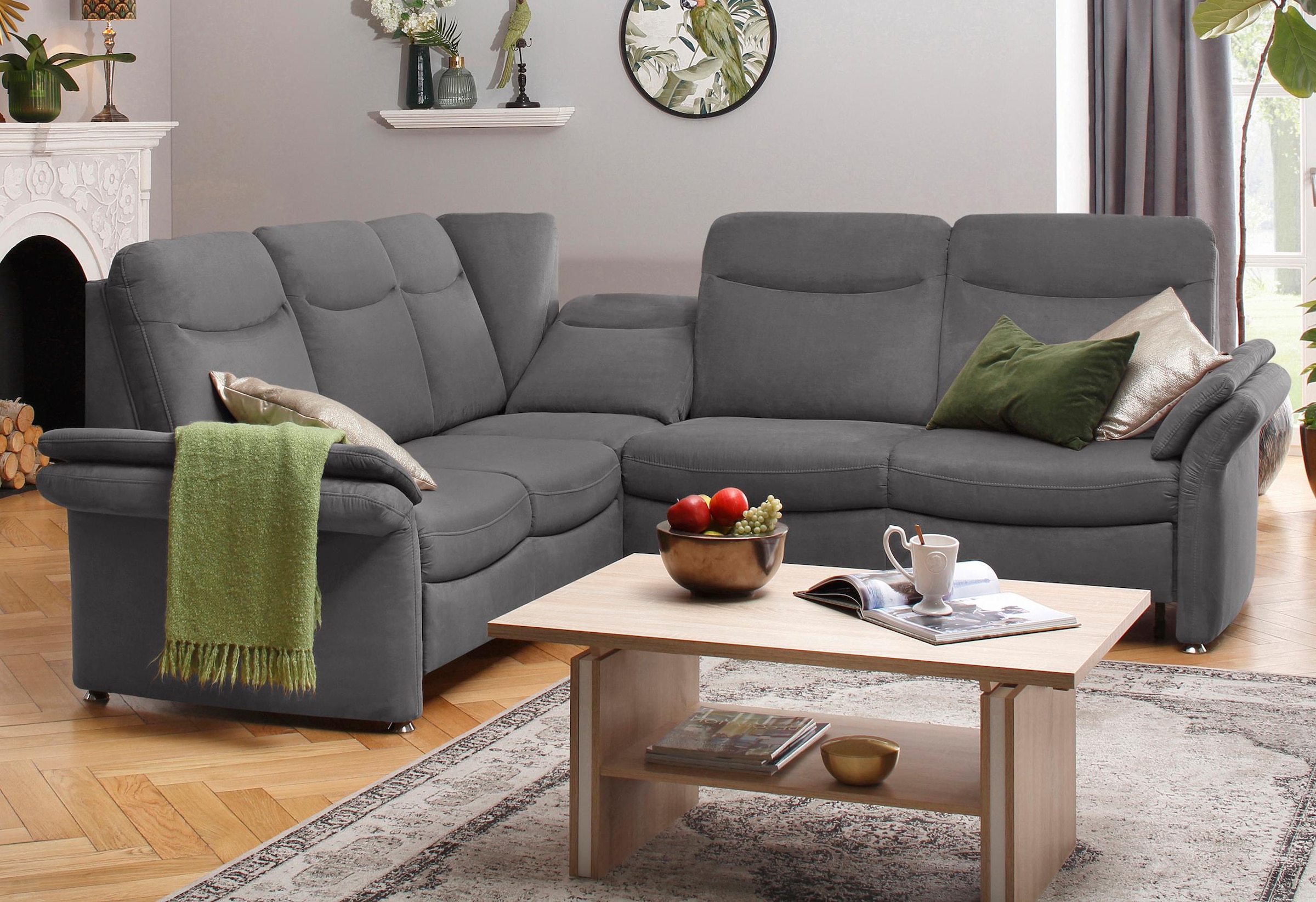 Home affaire Ecksofa »Tahoma L-Form«, mit Armlehnfunktion, wahlweise Bettfunktion, Schublade, Relaxfunktion