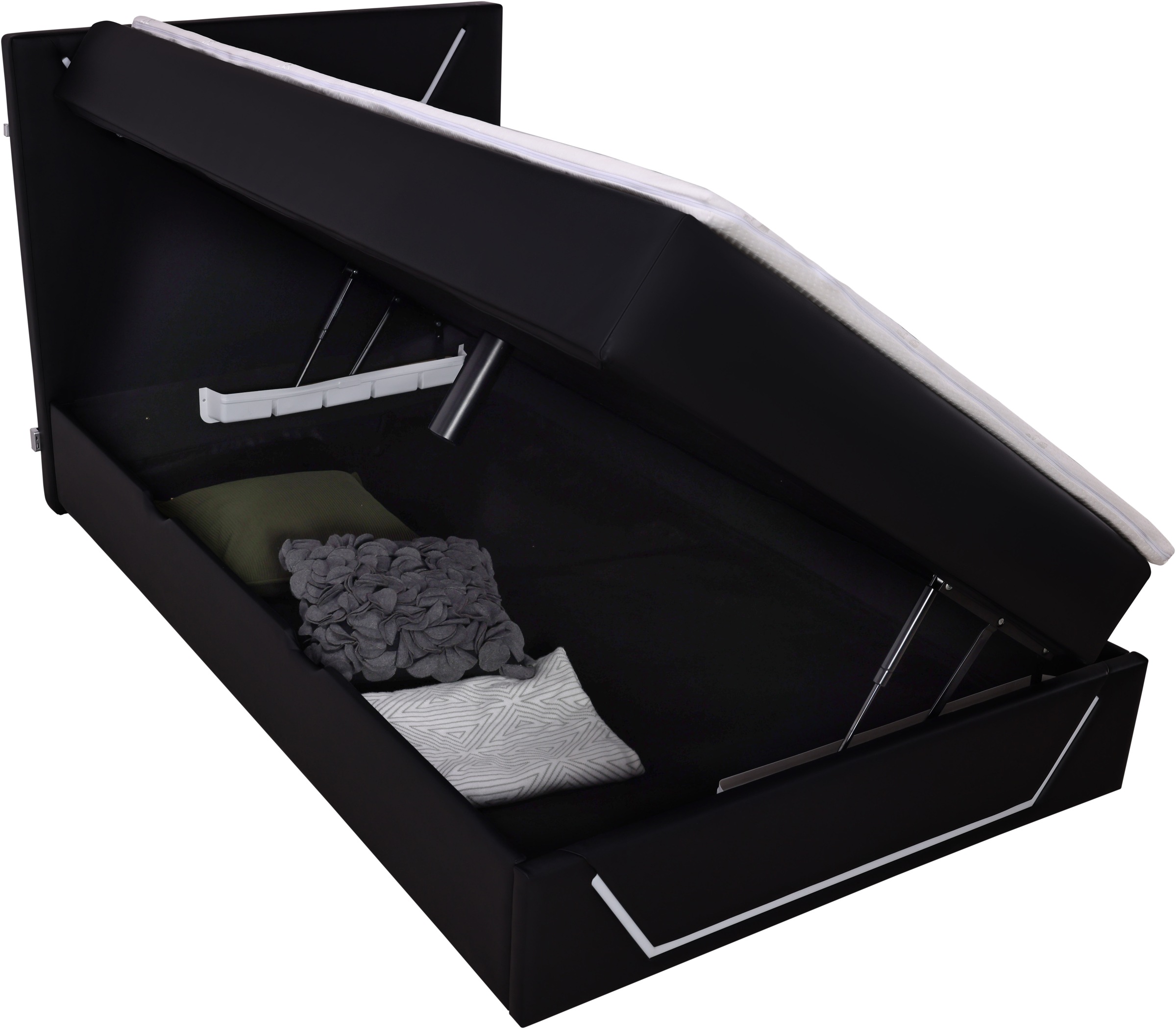 Home affaire Boxbett »GALAXY inkl. Bettkasten, mit grüner LED-Beleuchtung, Breite: 120cm« Gamingbett mit USB-C und USB-A Anschluss am Kopfteil, inkl. Topper