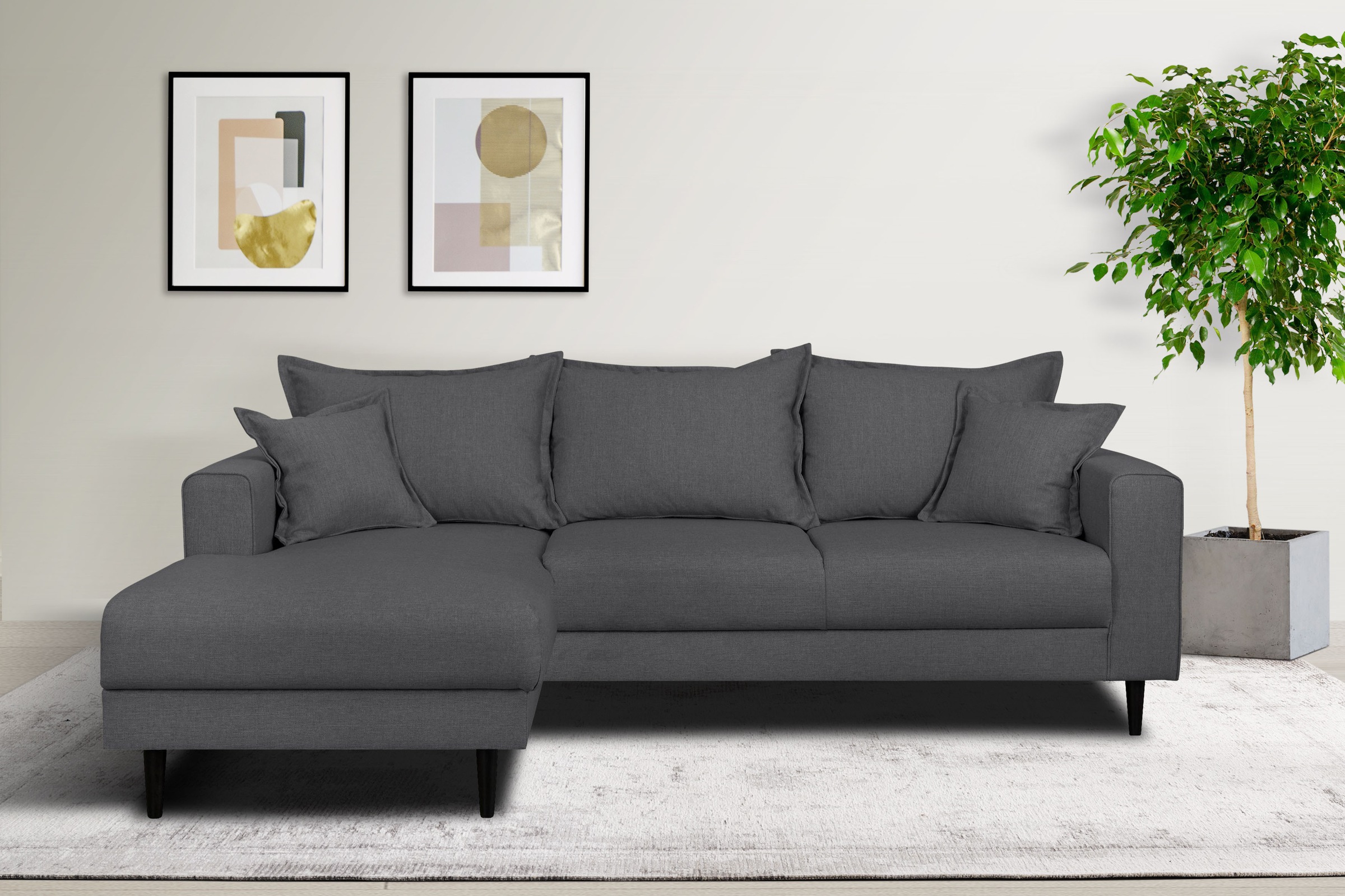 Home affaire Ecksofa "VEYRAS L-Form, hoher Sitzkomfort, Maße B/T/H: 230/150 günstig online kaufen