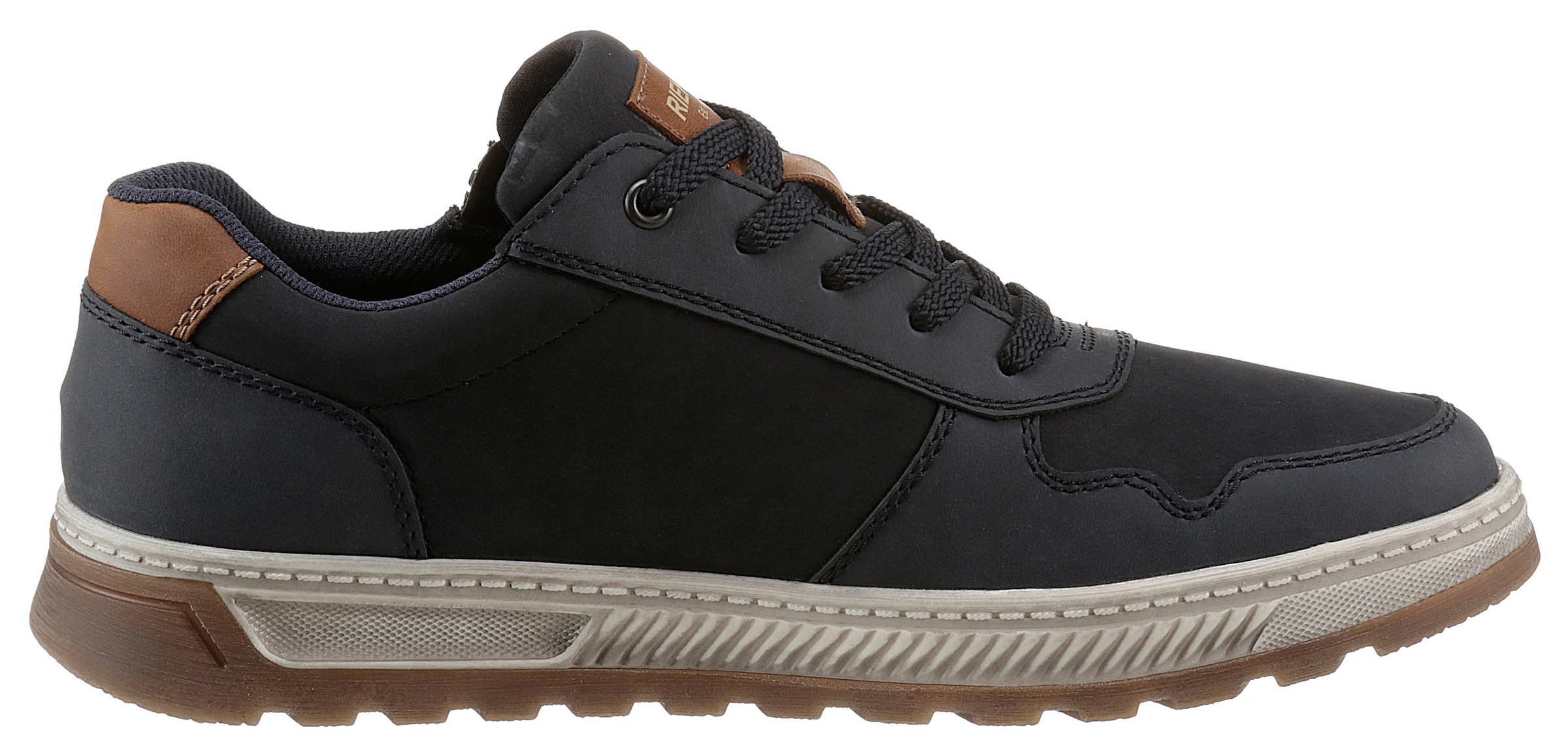 Rieker Sneaker, Freizeitschuh, Halbschuh, Schnürschuh mit Kontrastbesatz