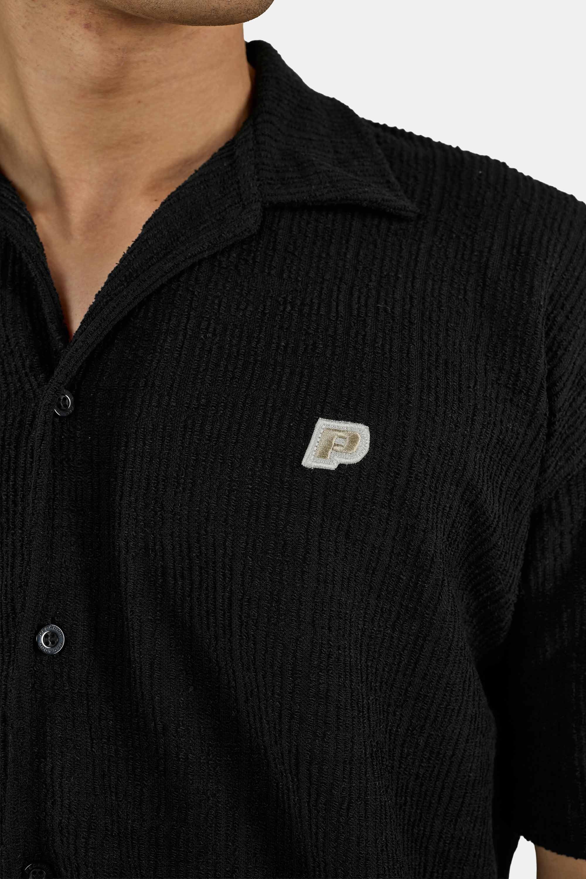 PEGADOR Kurzarmshirt »Libco Structured Knit Shirt« Materialmix, regular fit