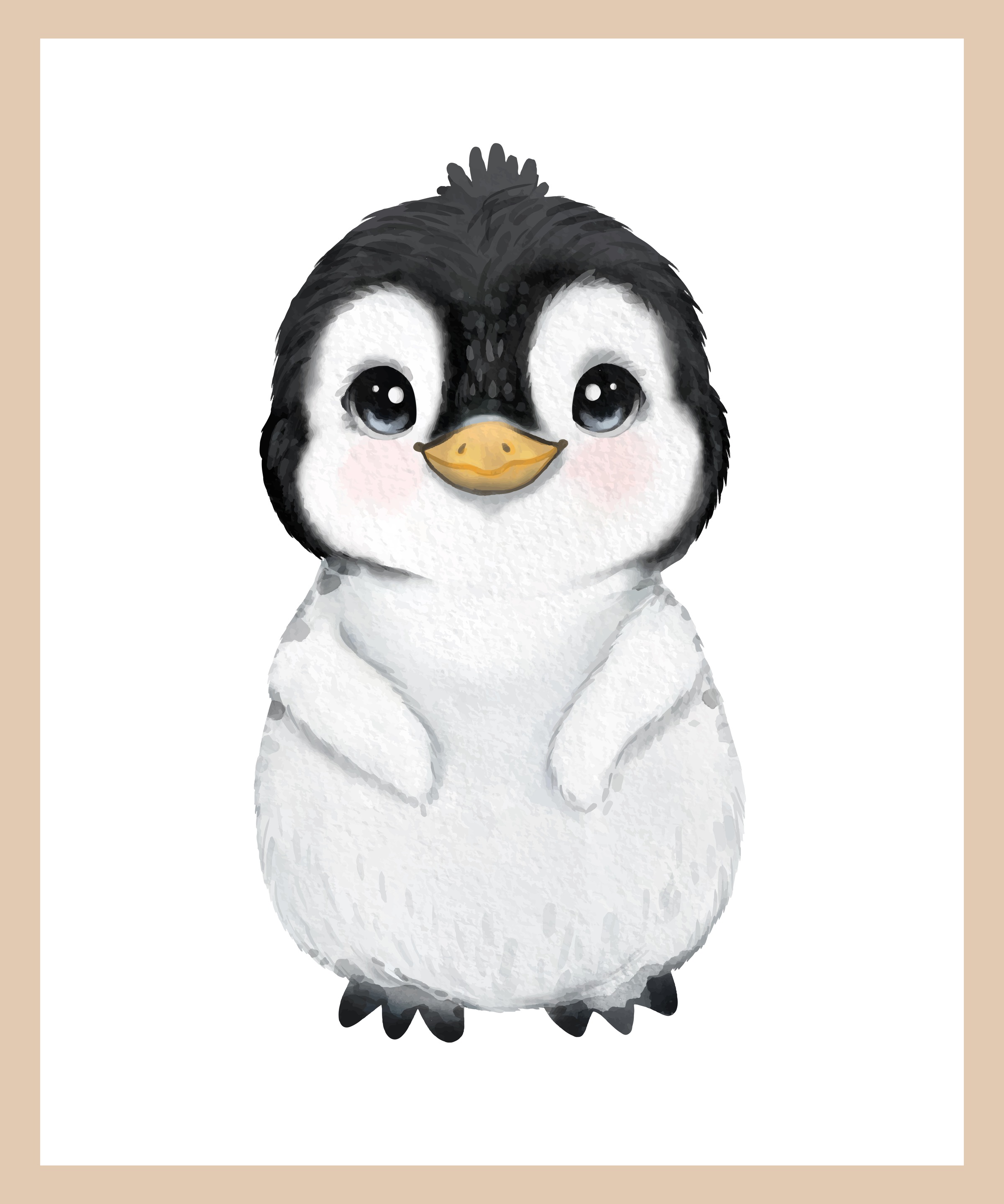 Lüttenhütt Bild mit Rahmen »Süßer Pinguin«, Fantasy-Pinguine-Tiere, (1 St.) günstig online kaufen