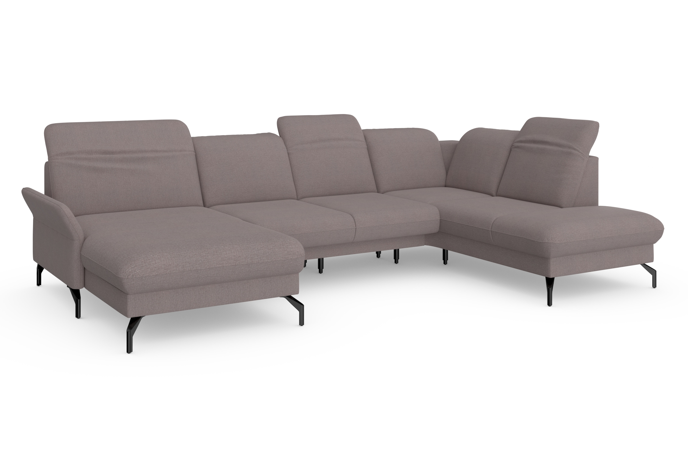 sit&more Wohnlandschaft »Fashion U-Form«, wahlweise mit Kopfteilverstellung, Vorziehsitz, motorisch, Metallfüße