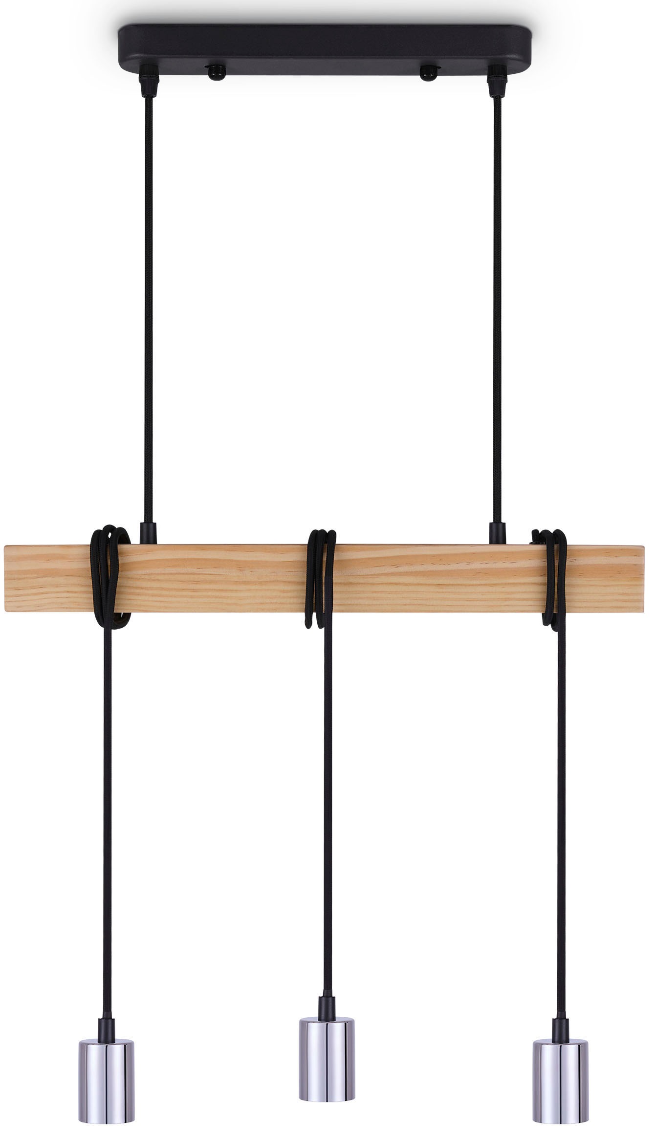 Paco Home Pendelleuchte »SINA«, Leuchtmittel E27 | ohne Leuchtmittel, LED Pendellampe Hängeleuchte Wohnzimmer Esszimmer Vintage Holz 3x E27