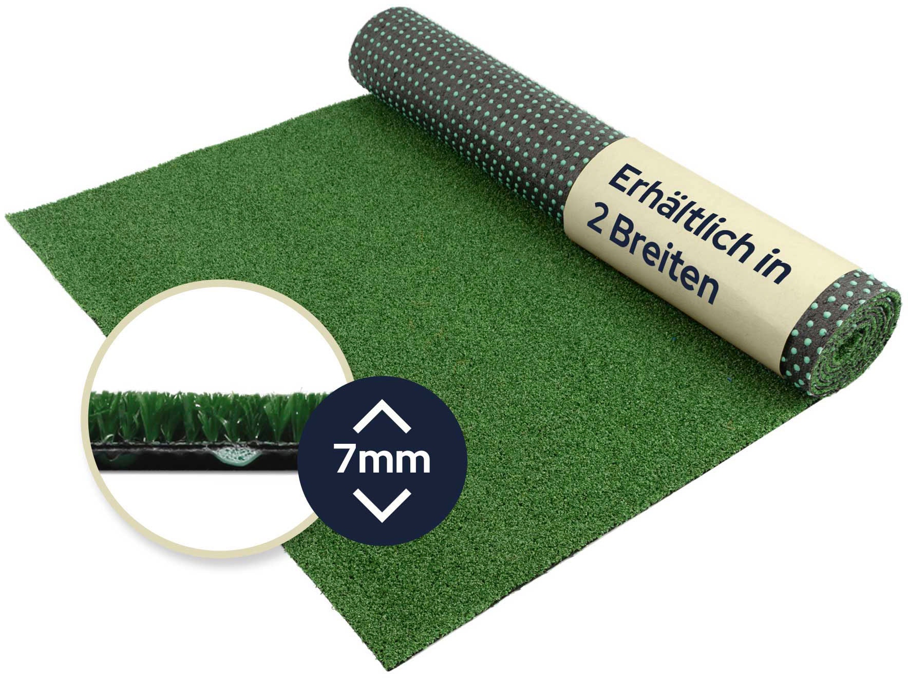 Primaflor-Ideen in Textil Kunstrasen »WIMBLEDON«, rechteckig, 7 mm Höhe, mit Noppen, wasserfest, UV-beständig, für Balkon & Terrasse
