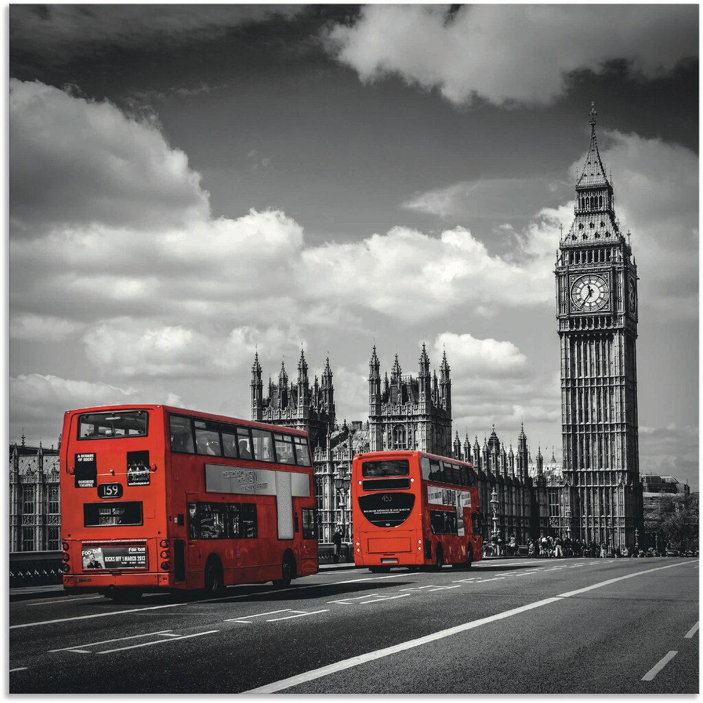Artland Wandbild »Typisch London«, London, (1 St.), in vielen Größen & Produktarten - Alubild / Outdoorbild für den Außenbereich, Leinwandbild, Poster, Wandaufkleber / Wandtattoo auch für Badezimmer geeignet