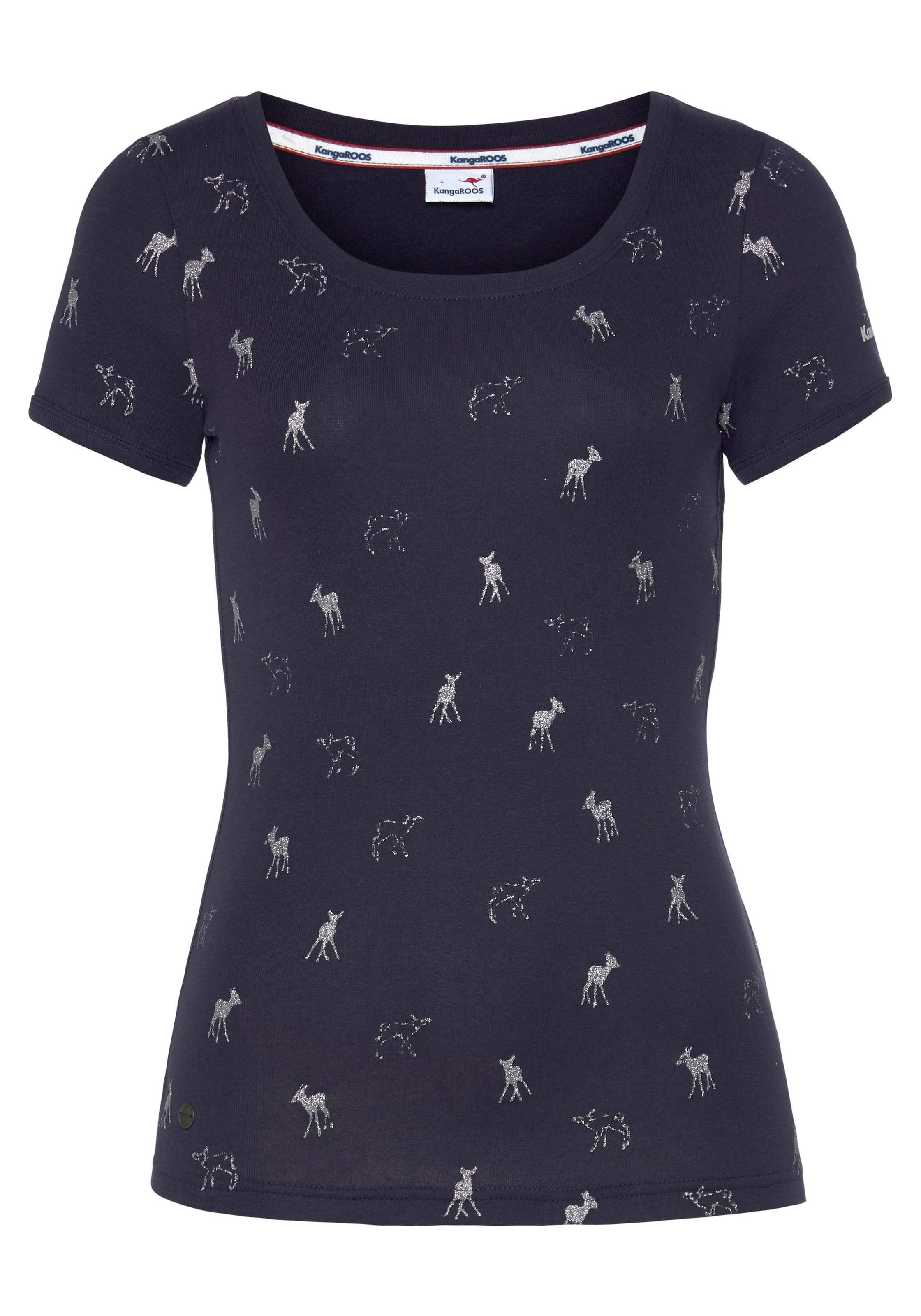 KangaROOS T-Shirt kurzärmelig,  sehr figurbetont und hüftbedeckend