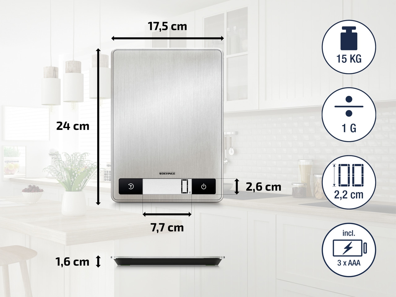 Soehnle Küchenwaage »Profi 200«, LCD Anzeige