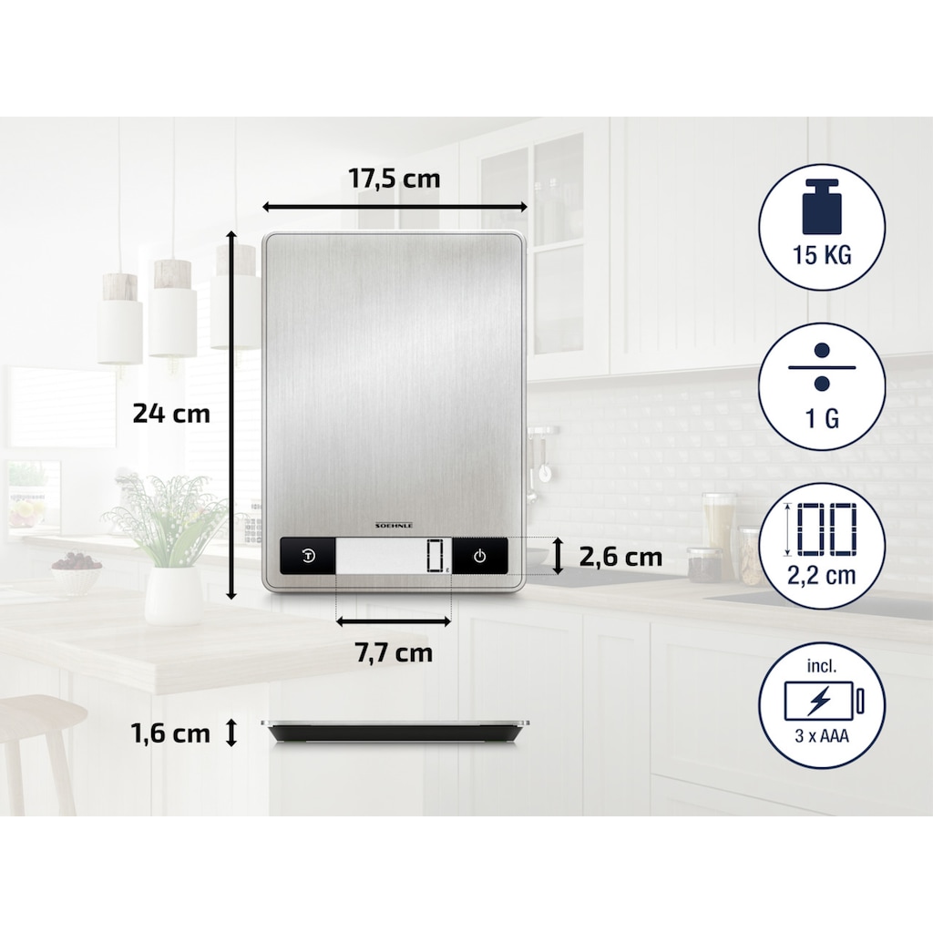 Soehnle Küchenwaage »Profi 200«, LCD Anzeige