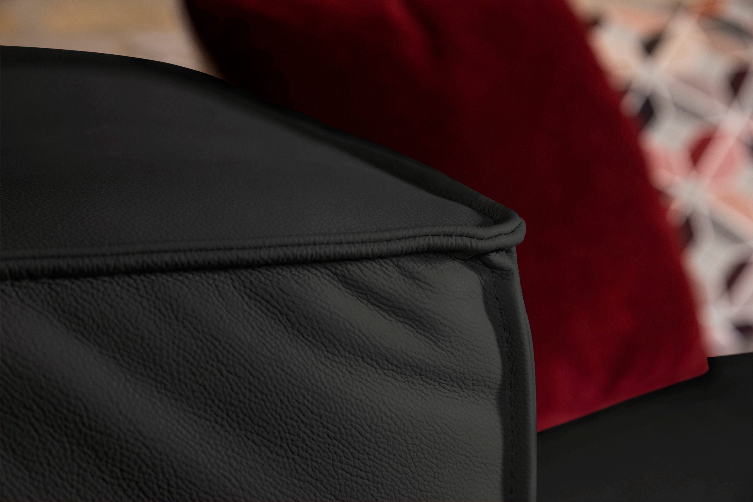 W.SCHILLIG Ecksofa »around-the-block« inklusive Hocker, mit eleganter Biese, mit Federkern