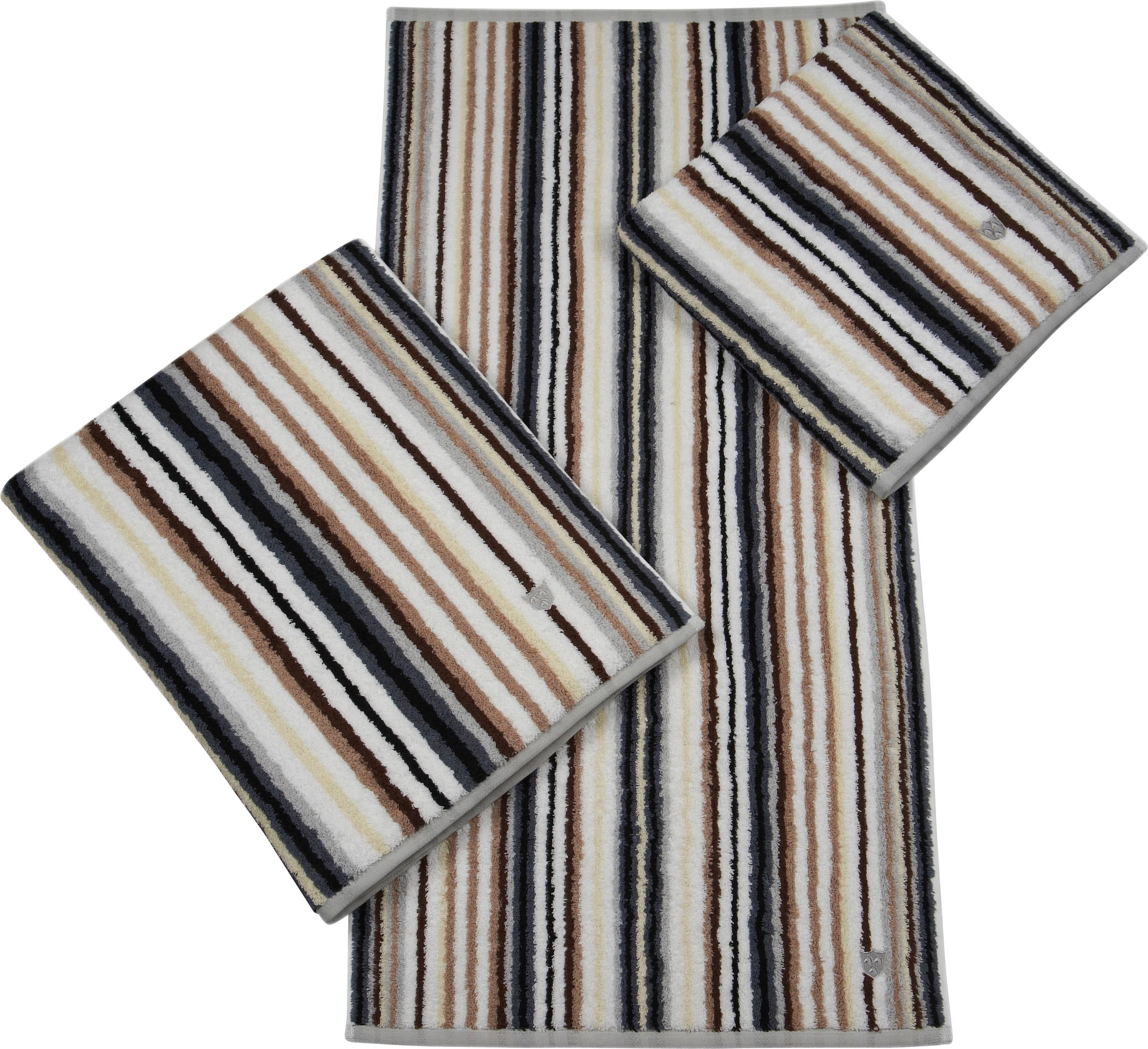 ROSS Handtuch »Multicolor«, (2 St.), mit Streifen und gesticktem ROSS-Emble günstig online kaufen