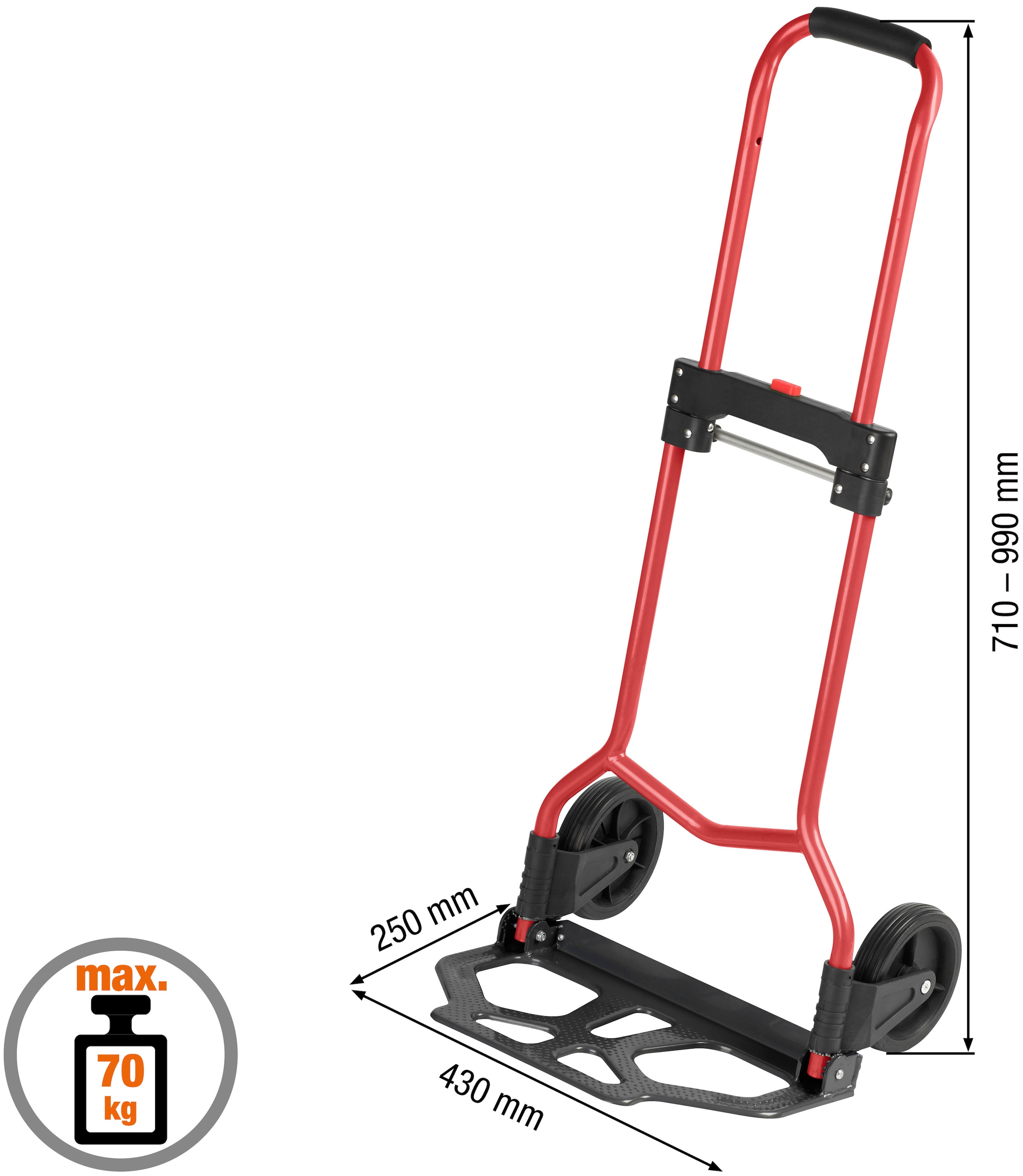 meister Sackkarre »Transportkarre / 8985760«, 70 kg Tragkraft, klappbar inkl. Rädern, höhenverstellbarer Griff