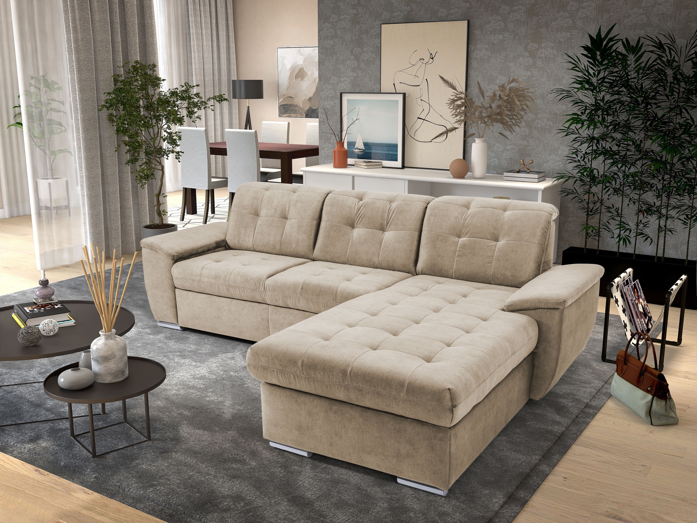 exxpo - sofa fashion Ecksofa »Derby Inkl. Kopfteilverstellung, wahlw. Bett günstig online kaufen