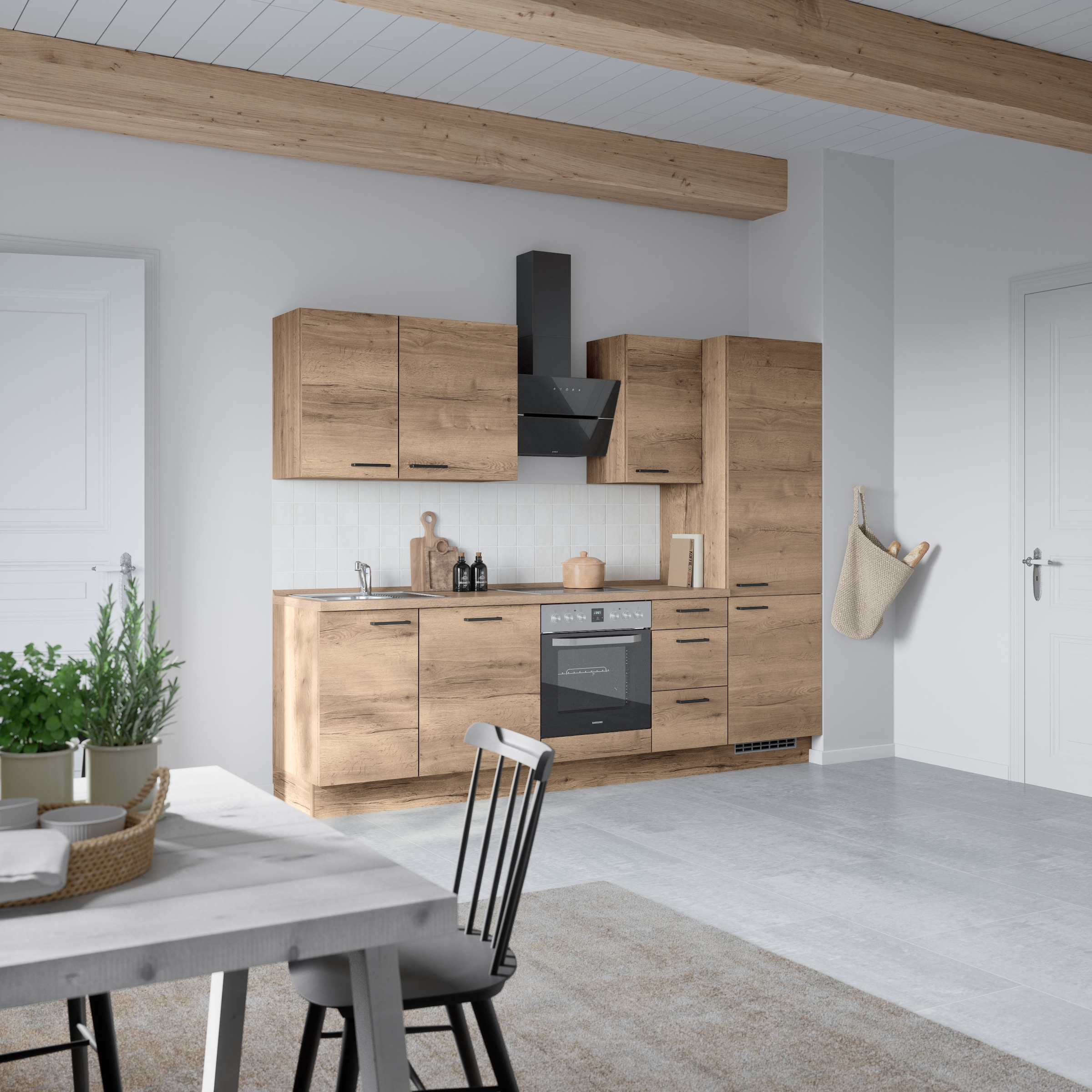 nobilia® Küchenzeile »"Structura II"«, vormontiert, Ausrichtung wählbar, Breite 270 cm, wahlw. mit E-Geräten