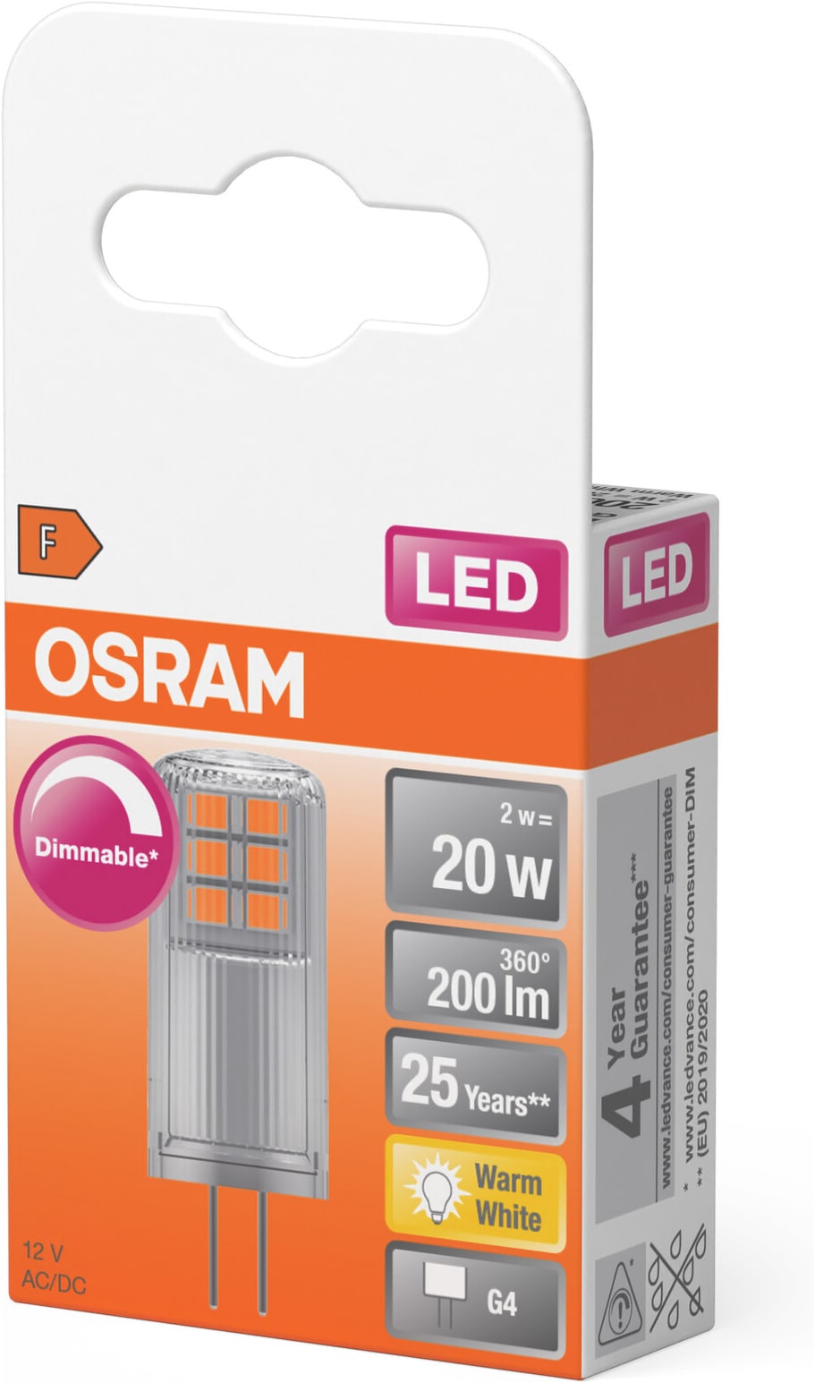 Osram LED-Leuchtmittel »LED PIN Lampe« G4 1 Stk. Warmweiß