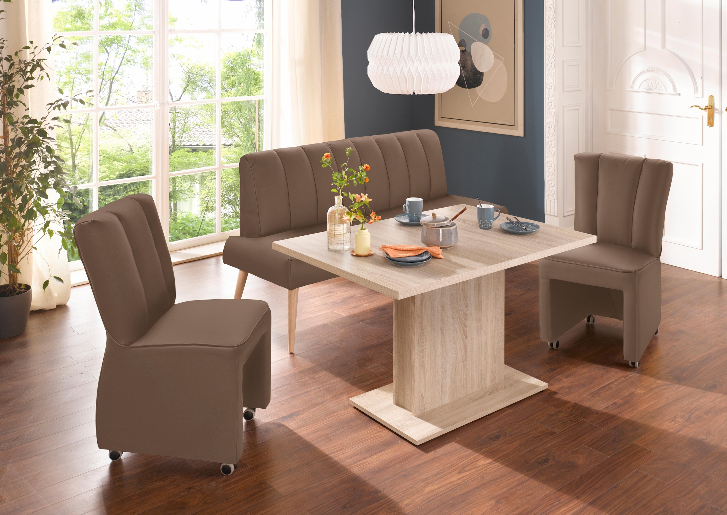 exxpo - sofa fashion Sessel »Costa, Loungesessel, Hochlehnsessel, auf Rollen, Komfortsitzhöhe 53cm«, kompakt und bequem, Breite 52 cm