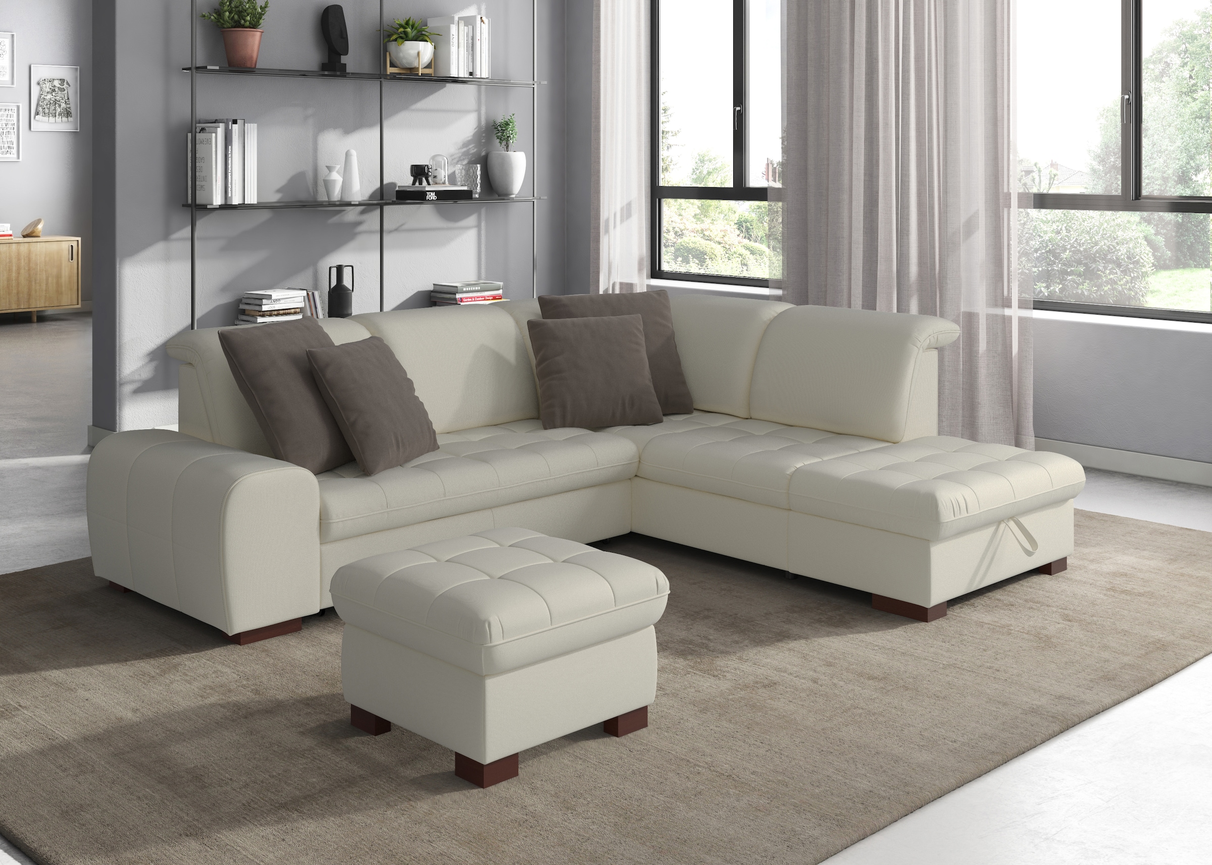 sit&more Ecksofa »Luxor L-Form«, wahlweise mit Bettfunktion, Stauraum und K günstig online kaufen