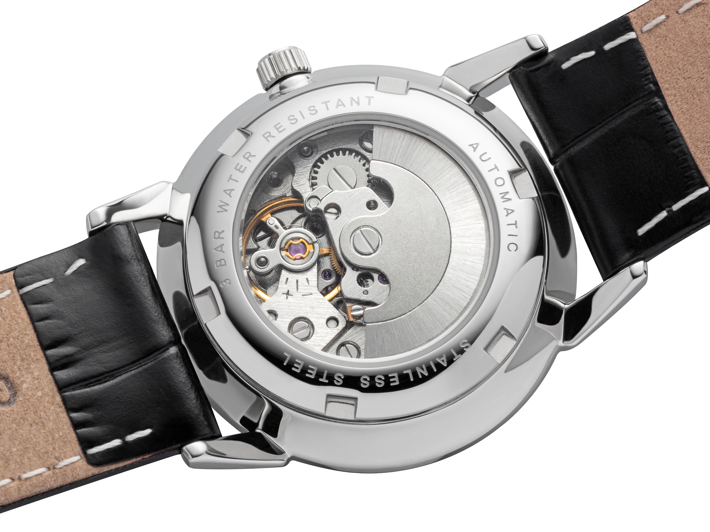 Regent Automatikuhr Armbanduhr, Damenuhr, Made in Germany, Mechanische Uhr, Lederarmband