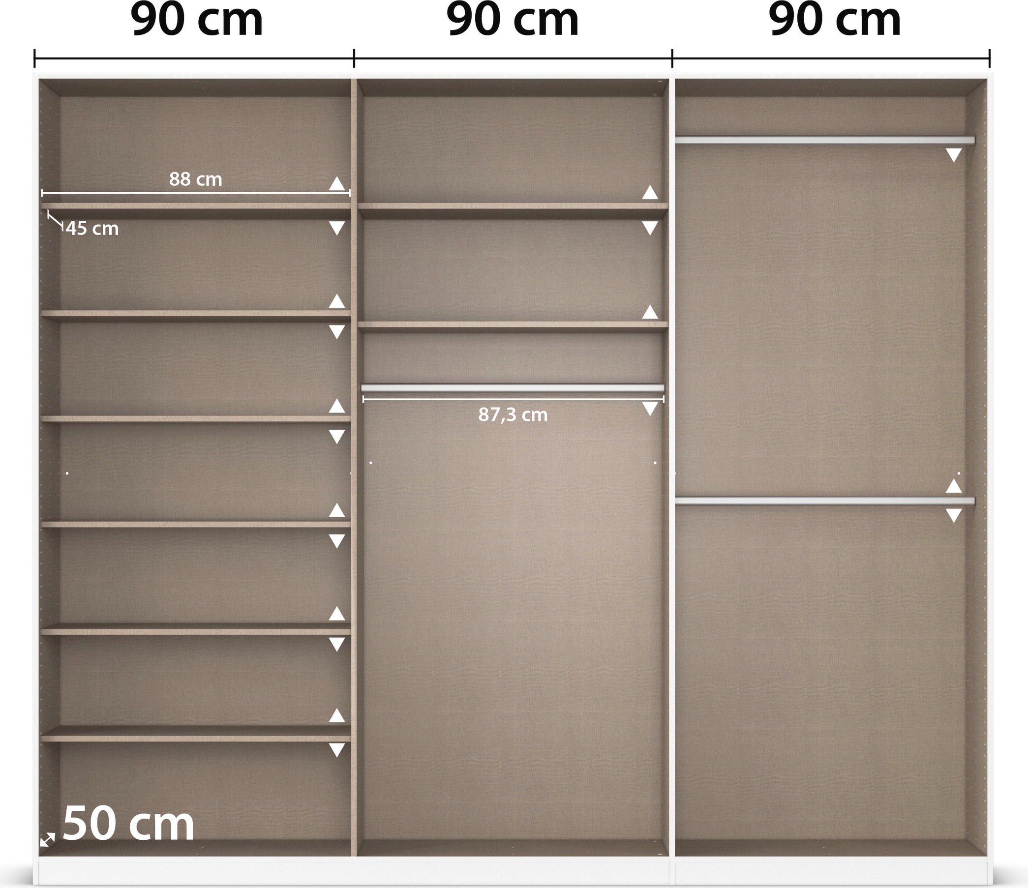 rauch Drehtürenschrank »Kleiderschrank Schrank Garderobe AGORDO TOPSELLER Schlafzimmer«, (in zwei Griff-Farben mit Dekor- oder Hochglanzfront), durchdachte Innenausstattung, in 6 Breiten und 2 Höhen MADE IN GERMANY