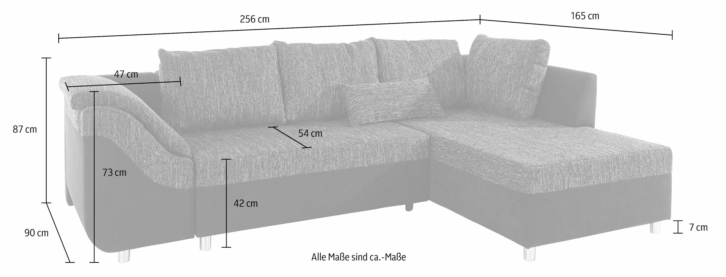 COLLECTION AB Ecksofa »Sally L-Form«, mit und ohne Bettfunktion, inklusive loser Rücken- und Zierkissen