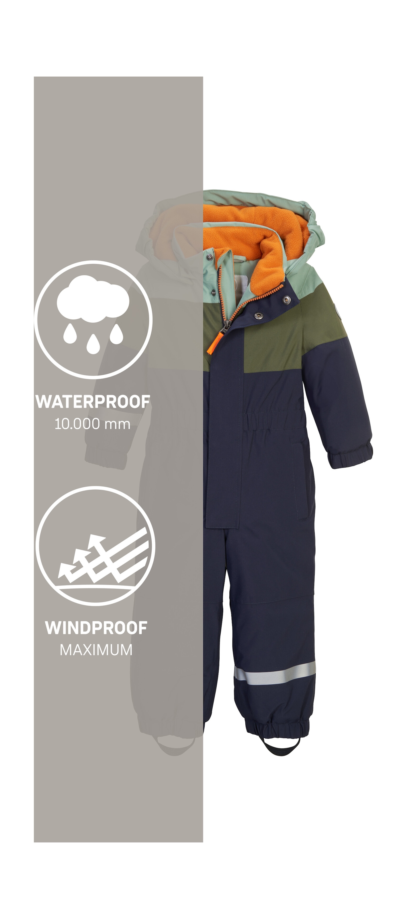 first instinct by killtec Overall »FIOW 54 MNS ONPC« Wind- und wasserdichter Schneeoverall mit Fleece u. Colourblock Design