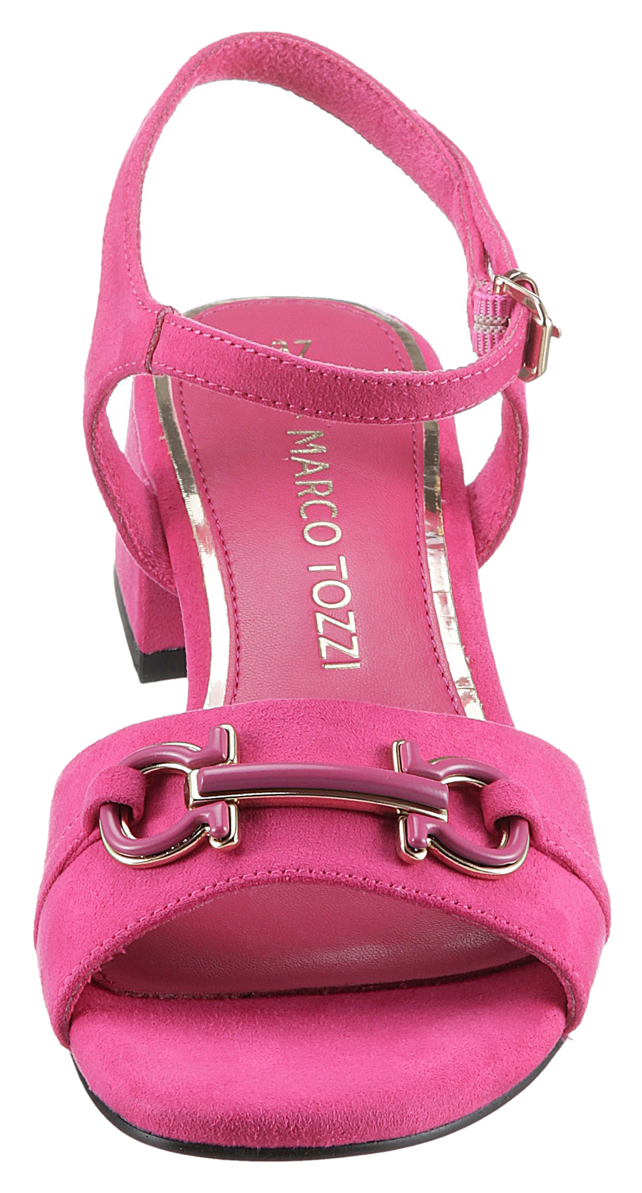 MARCO TOZZI Sandalette, Blockabsatz, Sommerschuh, Riemchensandale mit schönem Zierspange