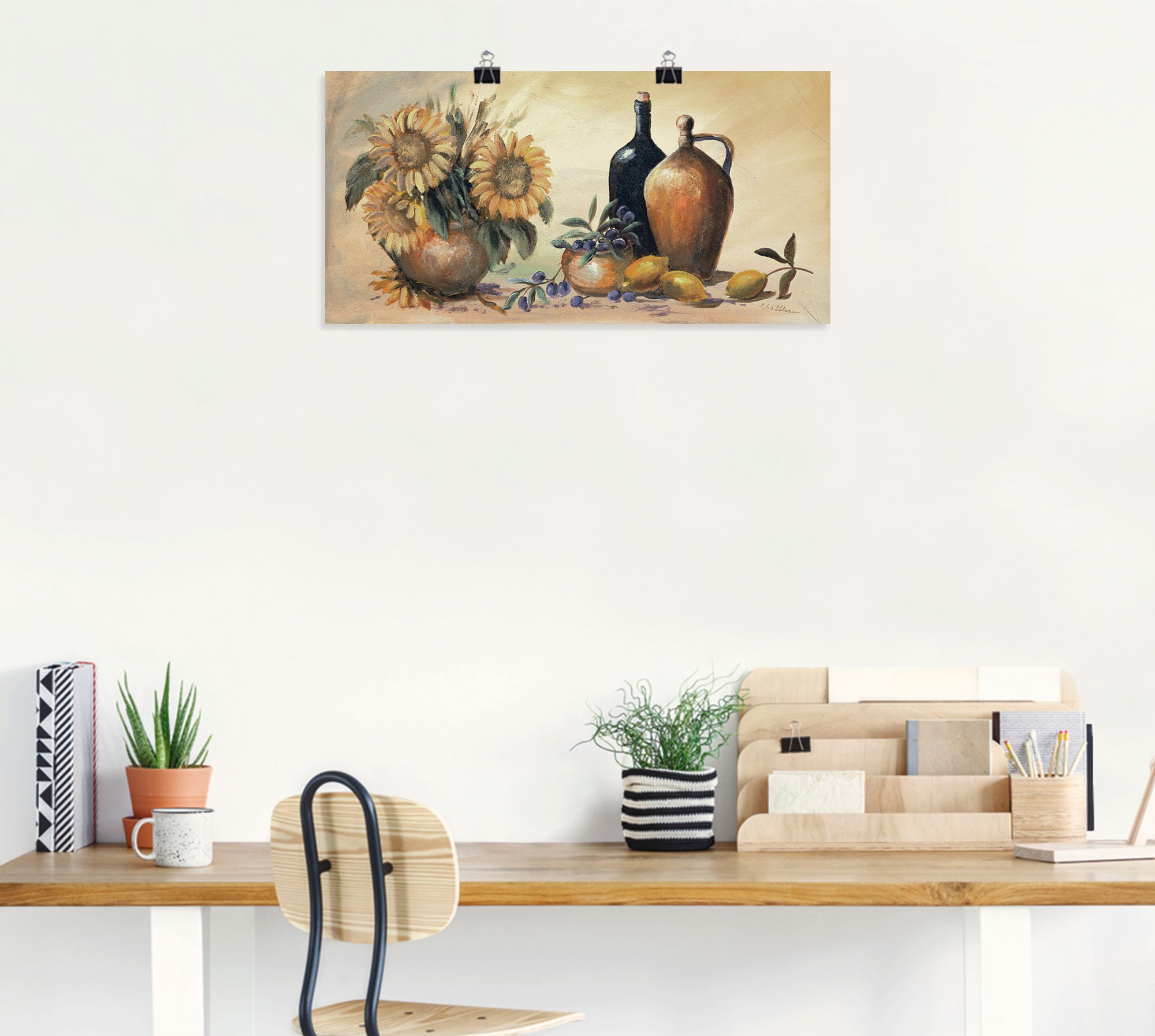 Artland Wandbild »Stillleben mit Sonnenblumen«, Vasen & Töpfe, (1 St.), als Leinwandbild, Poster, Wandaufkleber in verschied. Größen